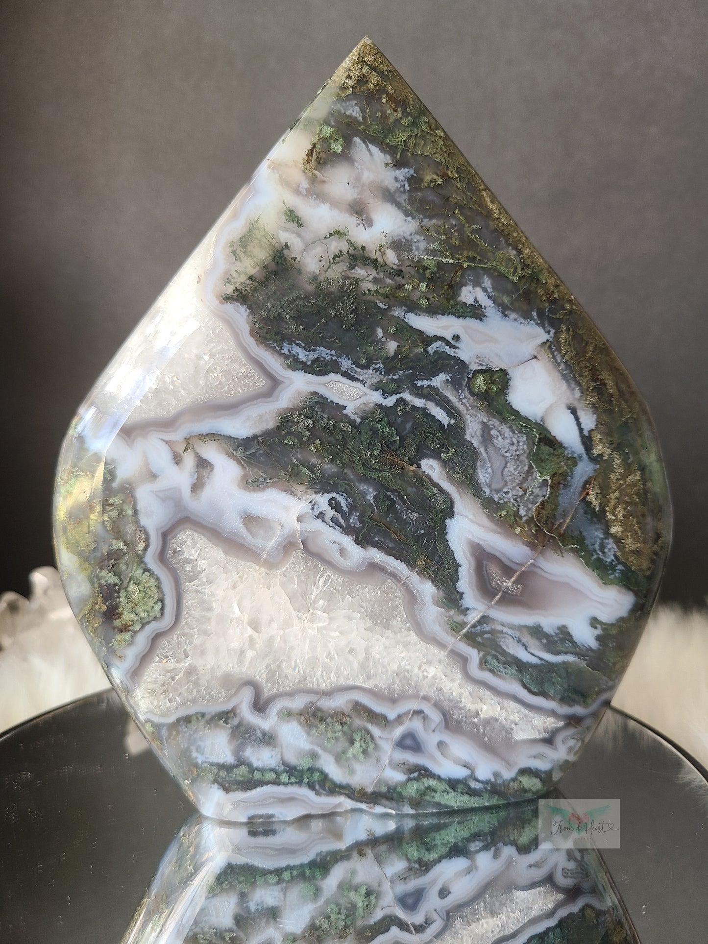 Baby Blue Moss Agate Flame