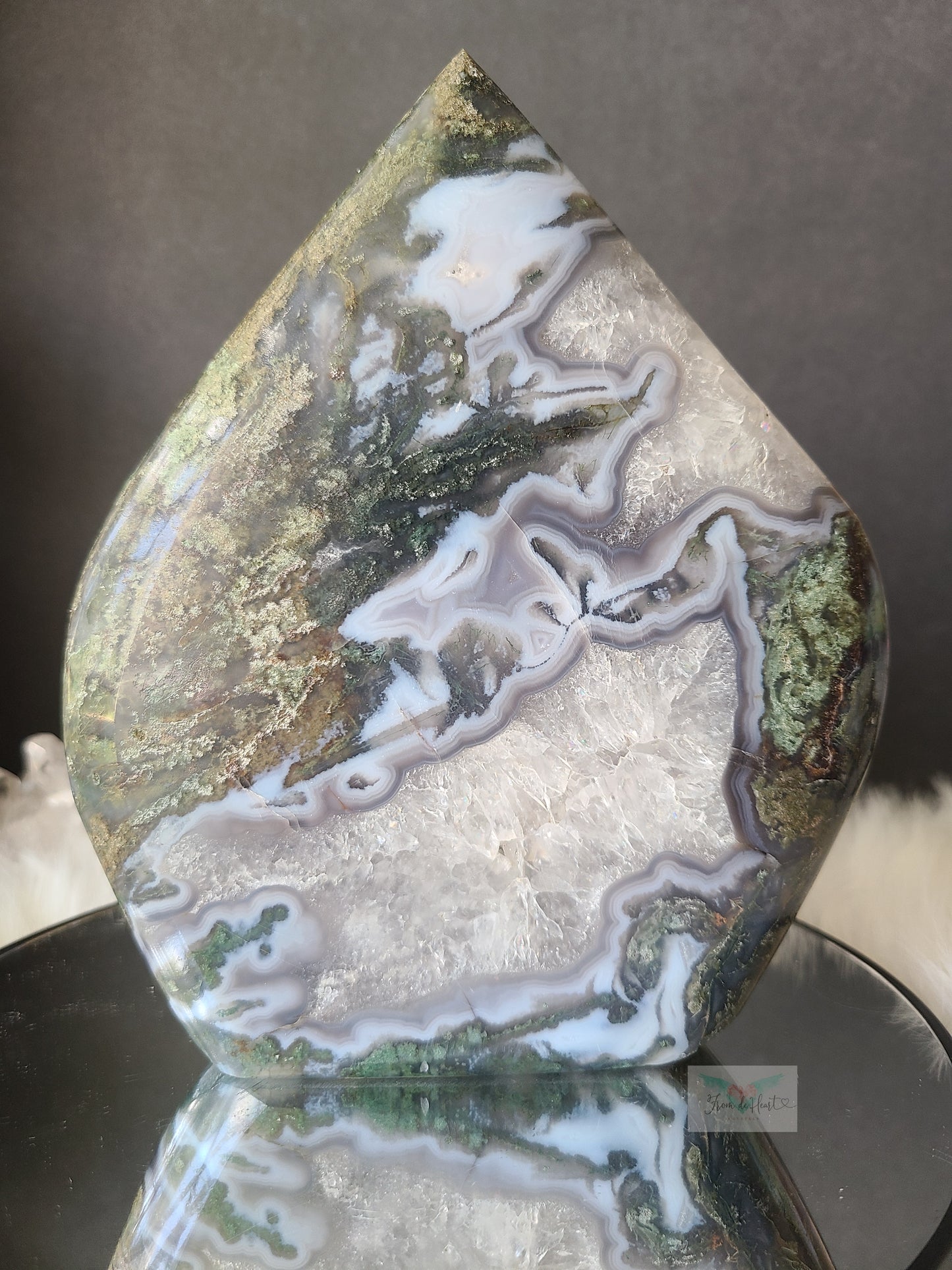 Baby Blue Moss Agate Flame