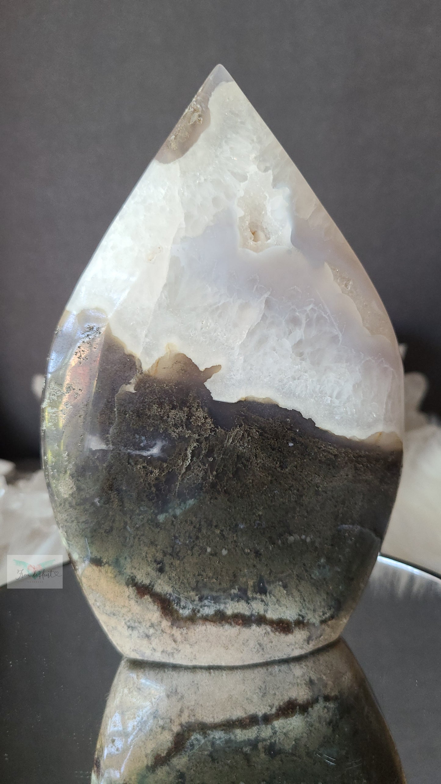 Ombre Moss Agate with Quartz Flame