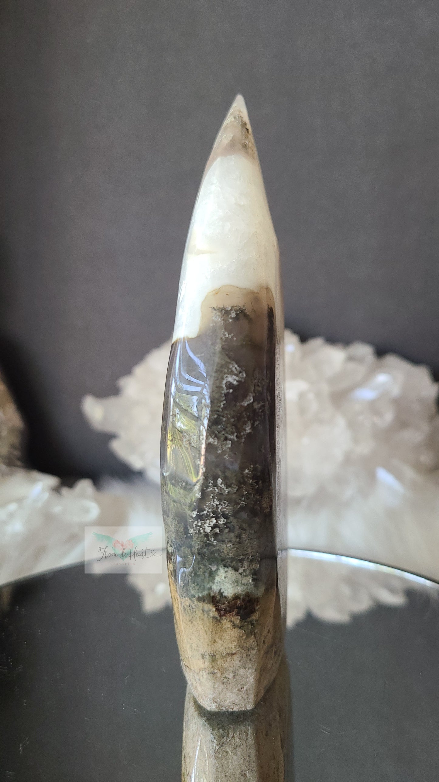 Ombre Moss Agate with Quartz Flame