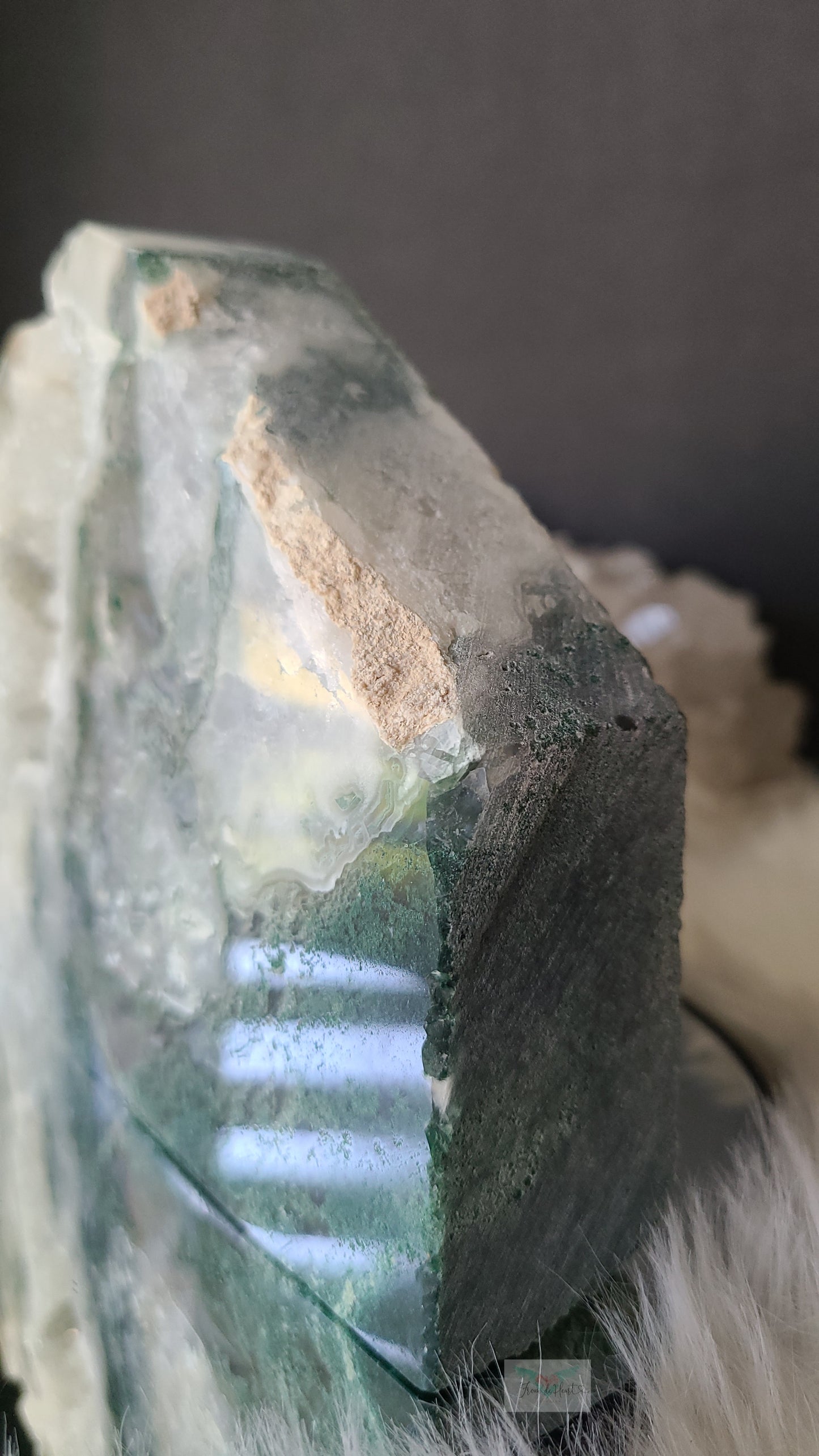 Druzy Moss Agate Freeform and Mossy Apophyllite