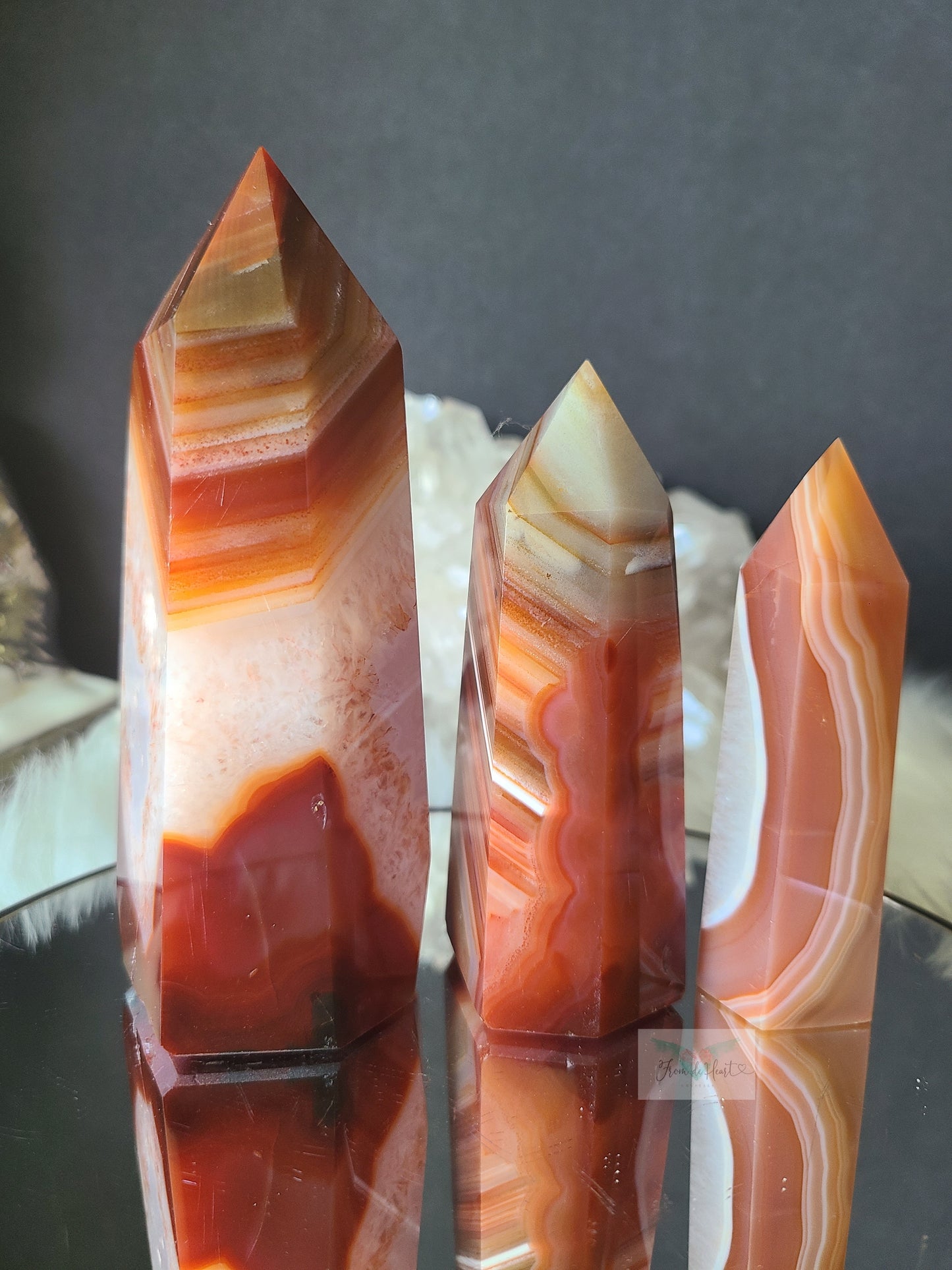 Striped Carnelian Quartz Tower (High Quality)