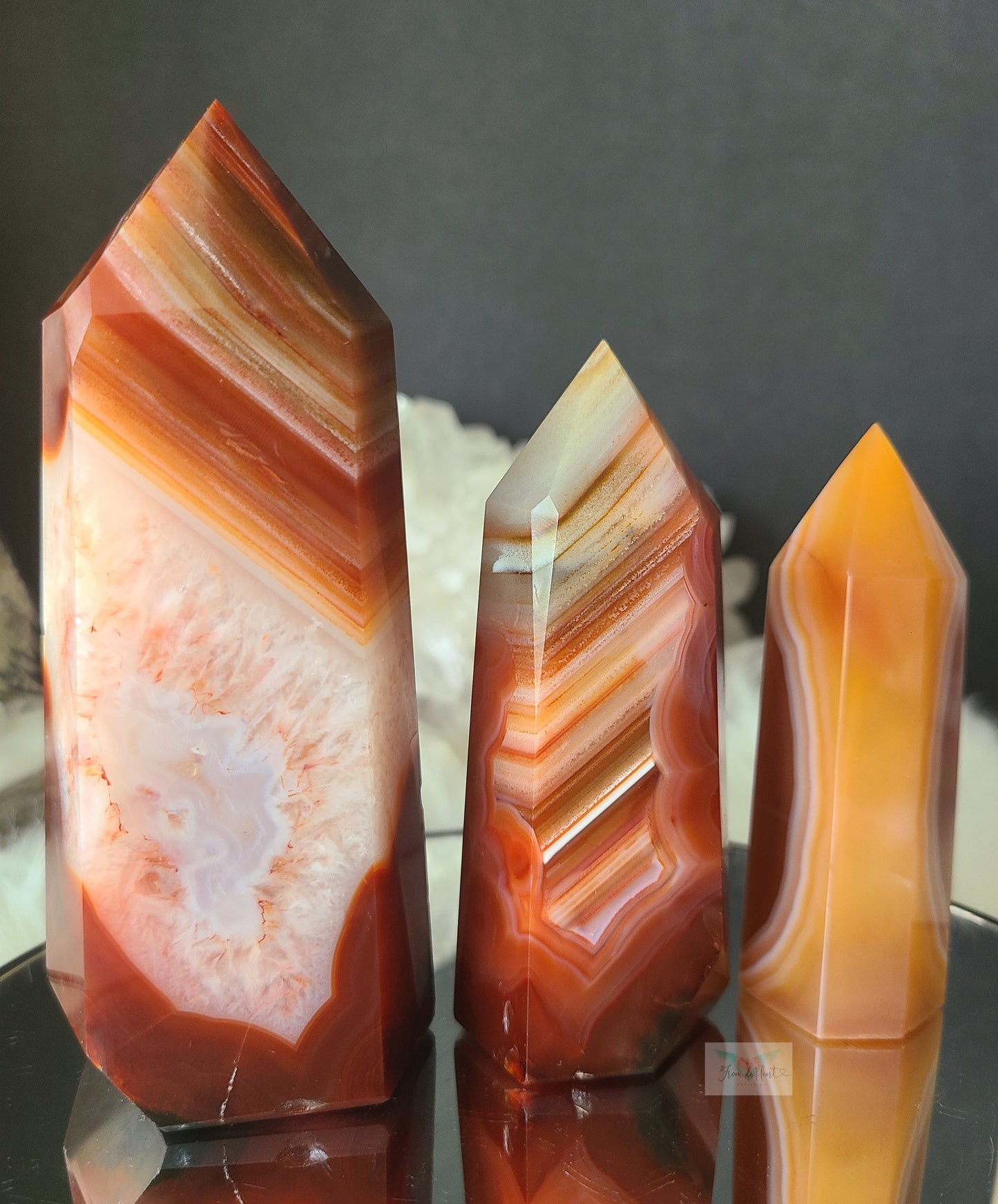 Striped Carnelian Quartz Tower (High Quality)