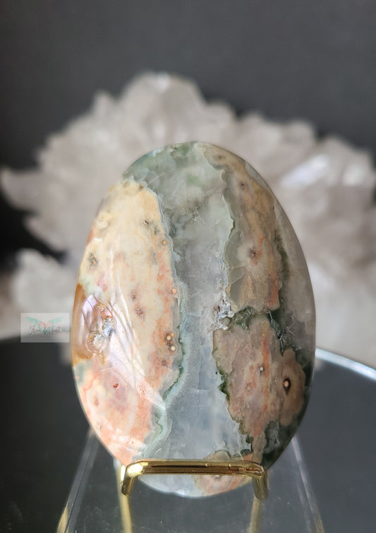 Flowery Jelly Ocean Jasper Palmstone