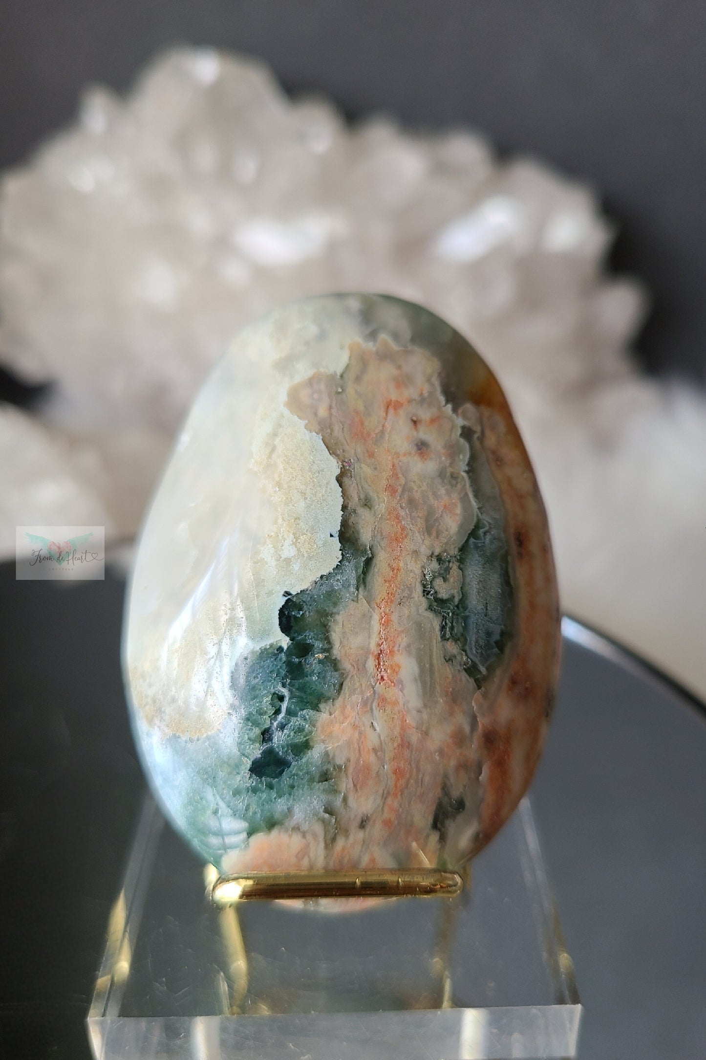 Flowery Jelly Ocean Jasper Palmstone