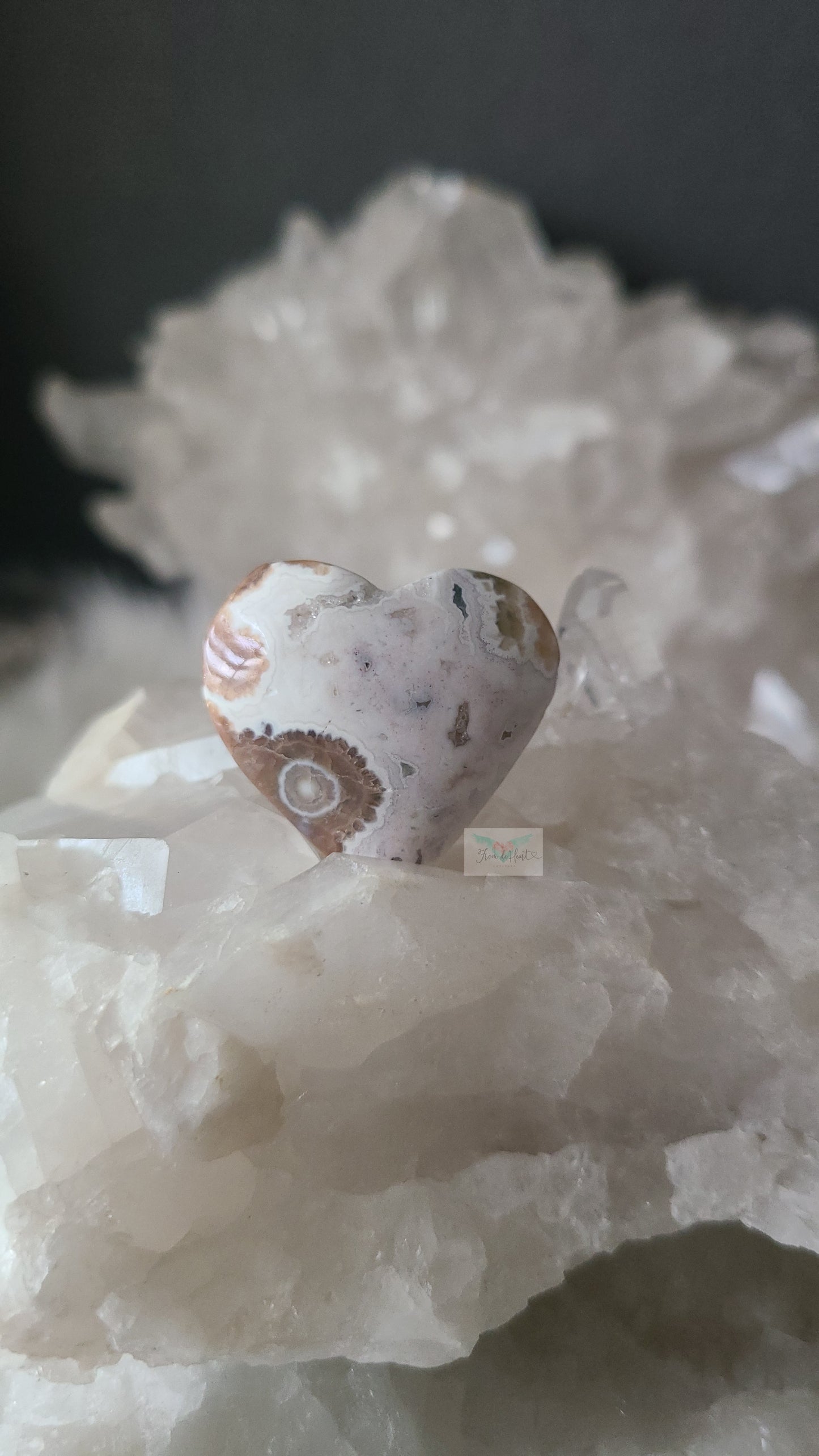 Ocean Jasper Heart Carving