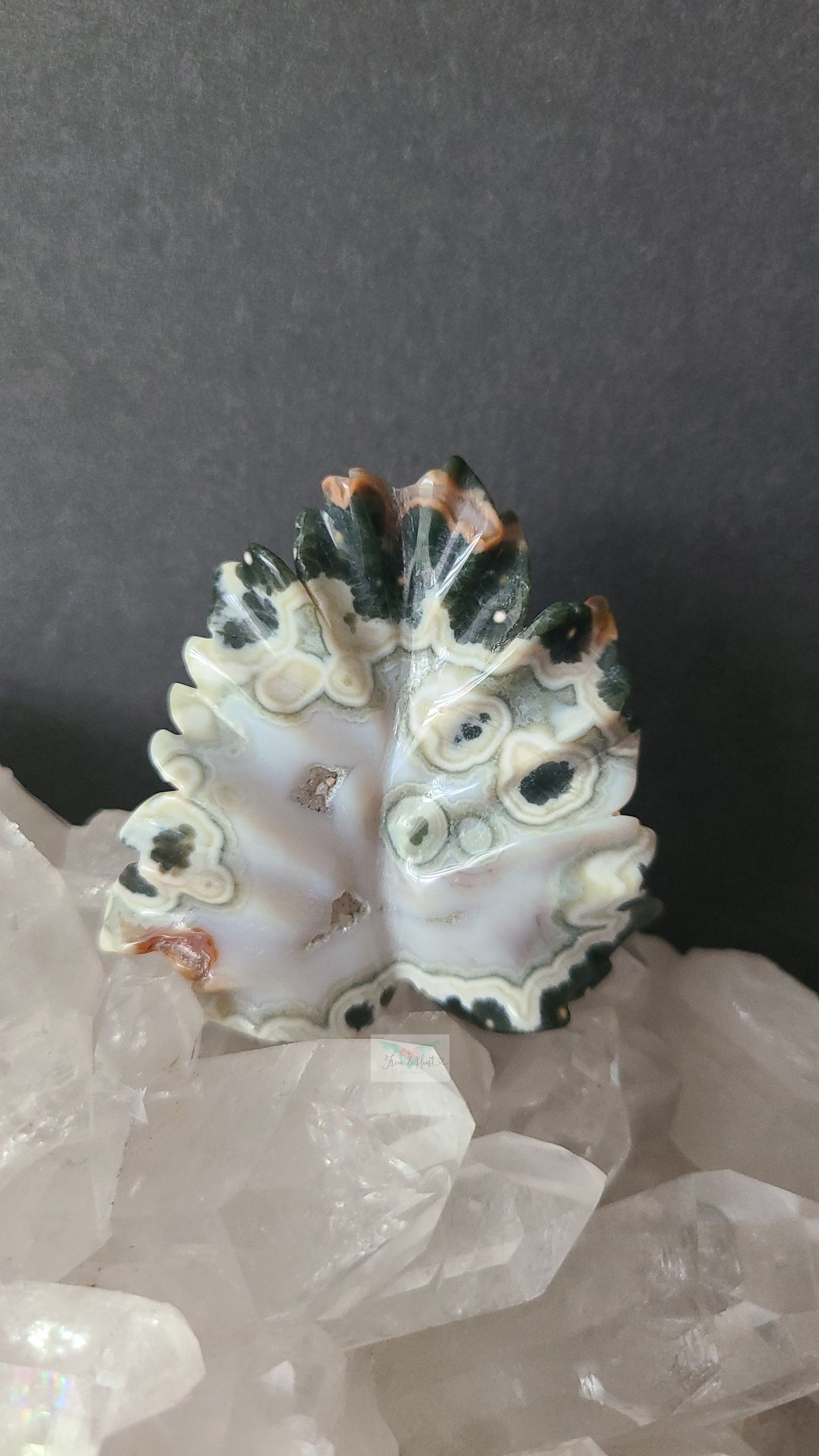 Ocean Jasper Leaf Carving