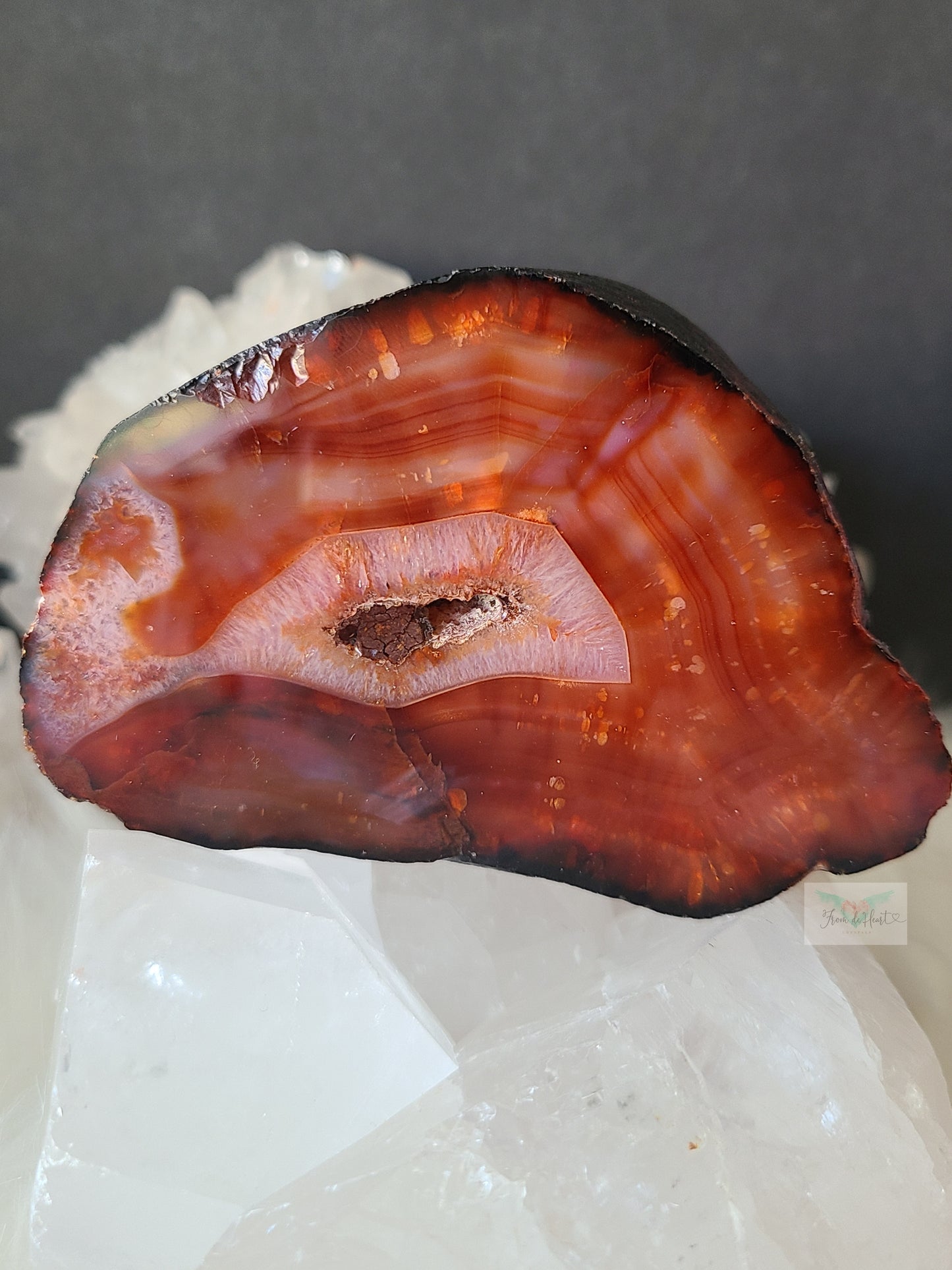 Carnelian Slab with Quartz