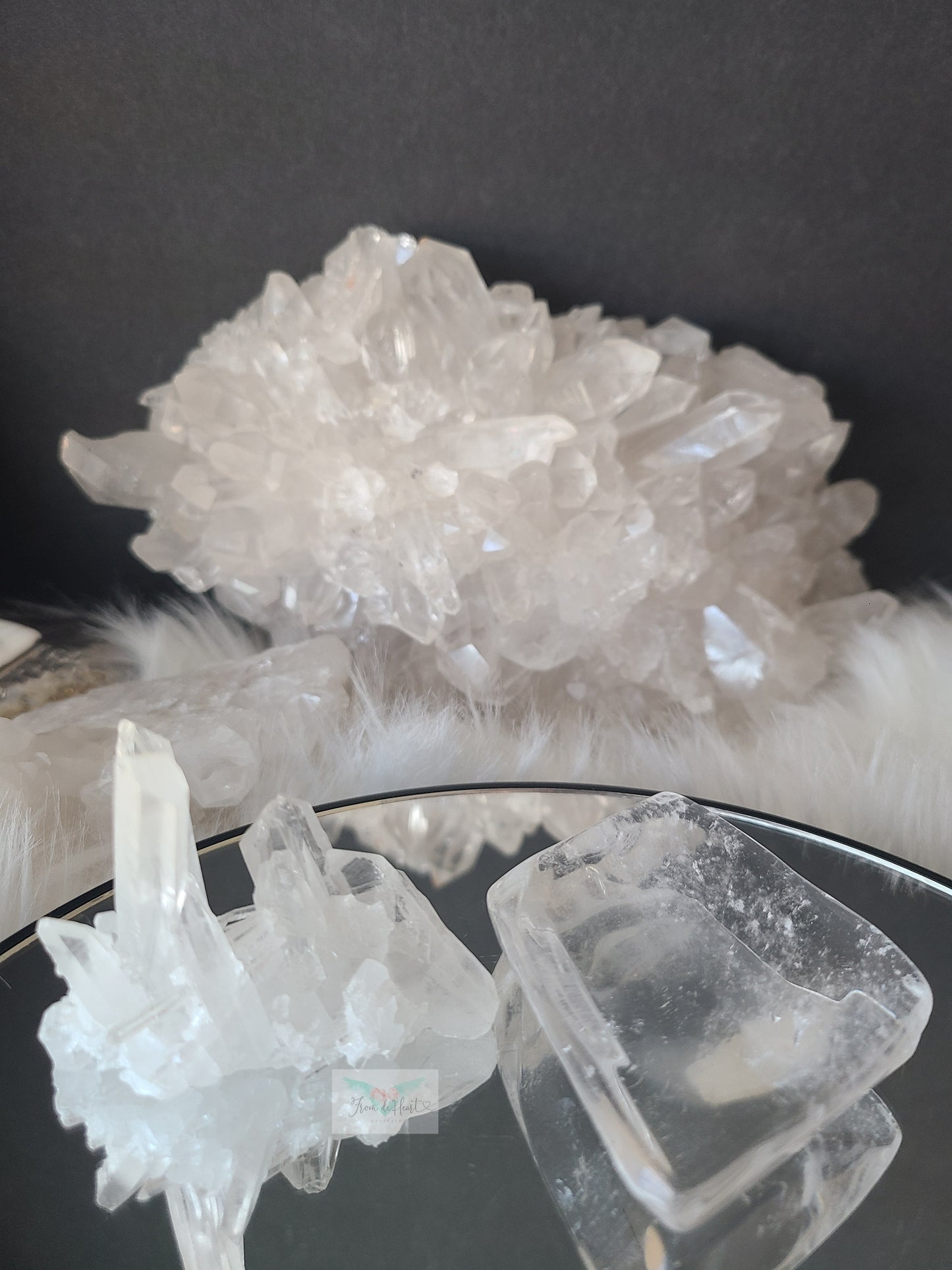 Clear Quartz Bowl and Cluster Pair (A)