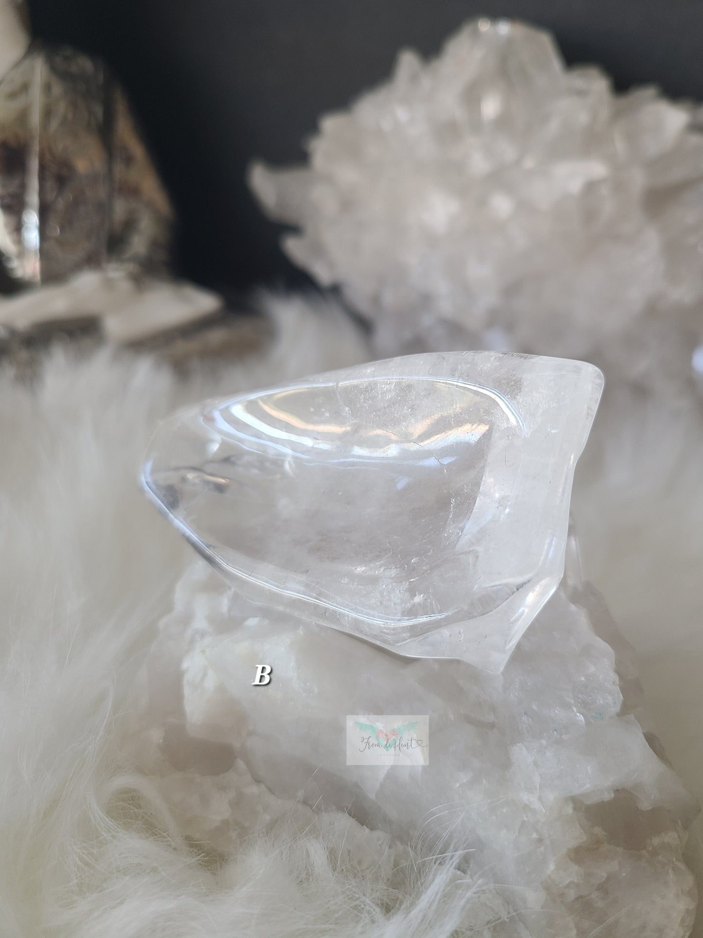 Clear Quartz Bowl and Cluster Pair (B)