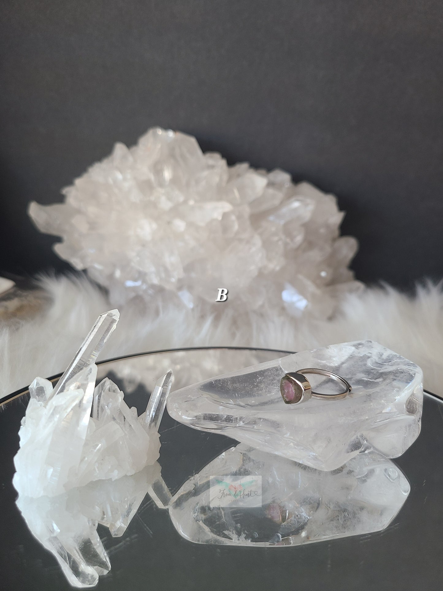 Clear Quartz Bowl and Cluster Pair (B)