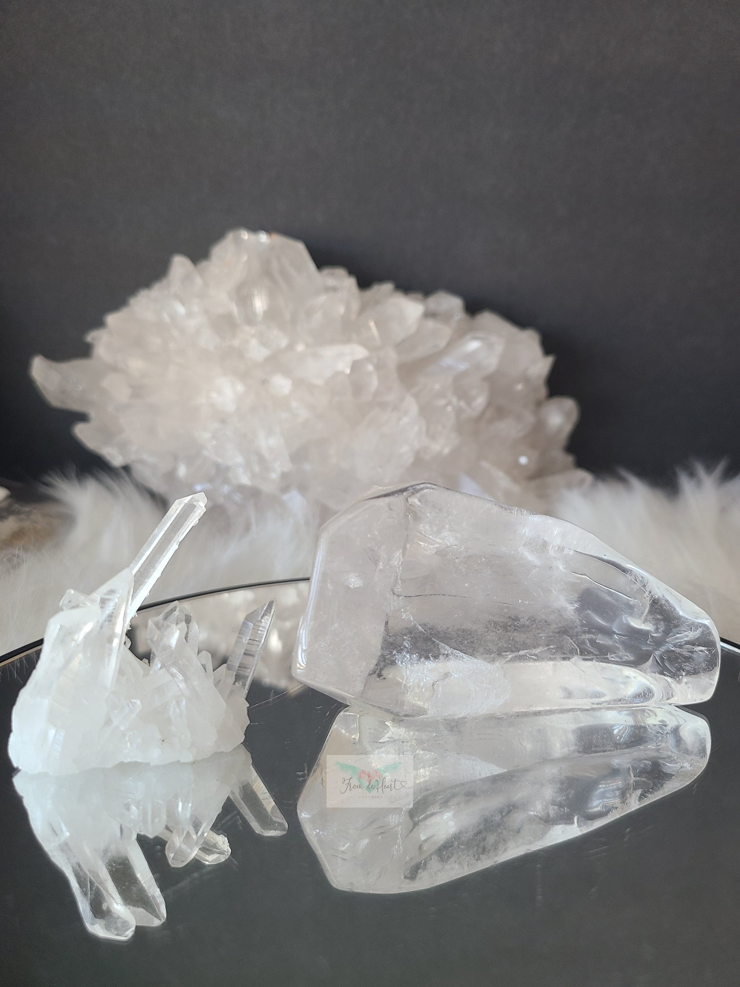 Clear Quartz Bowl and Cluster Pair (B)