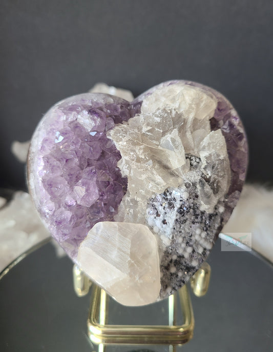 Amethyst with Calcite Heart