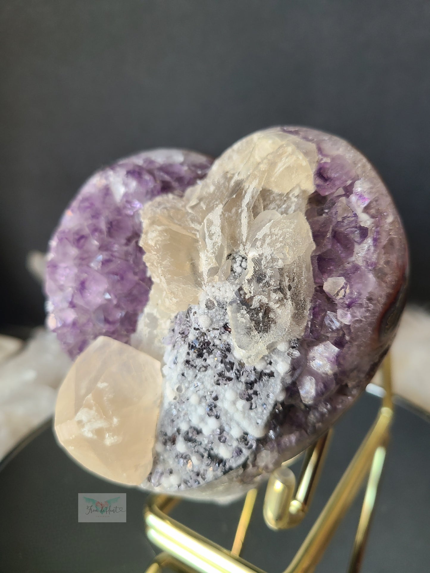 Amethyst with Calcite Heart