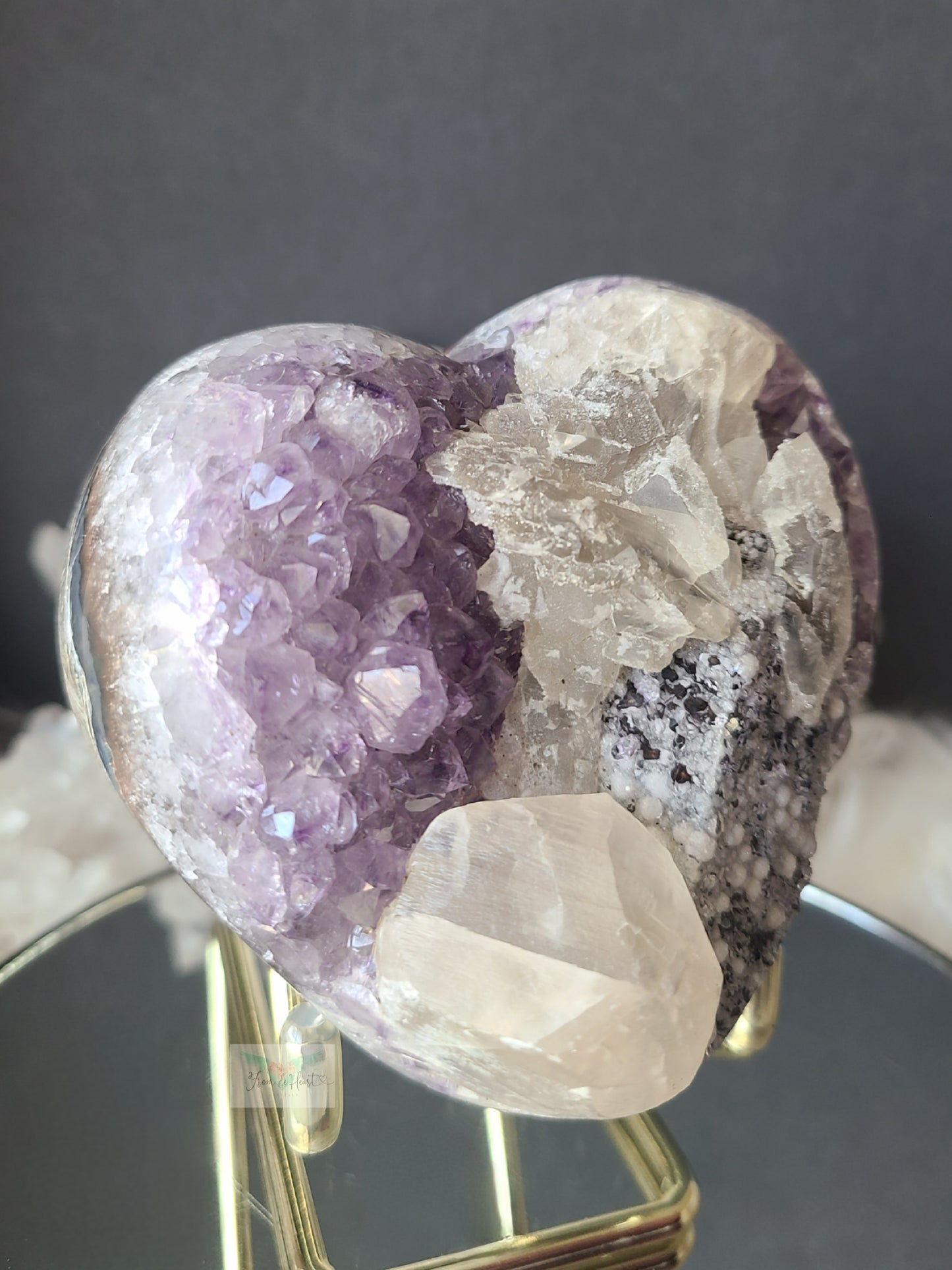 Amethyst with Calcite Heart