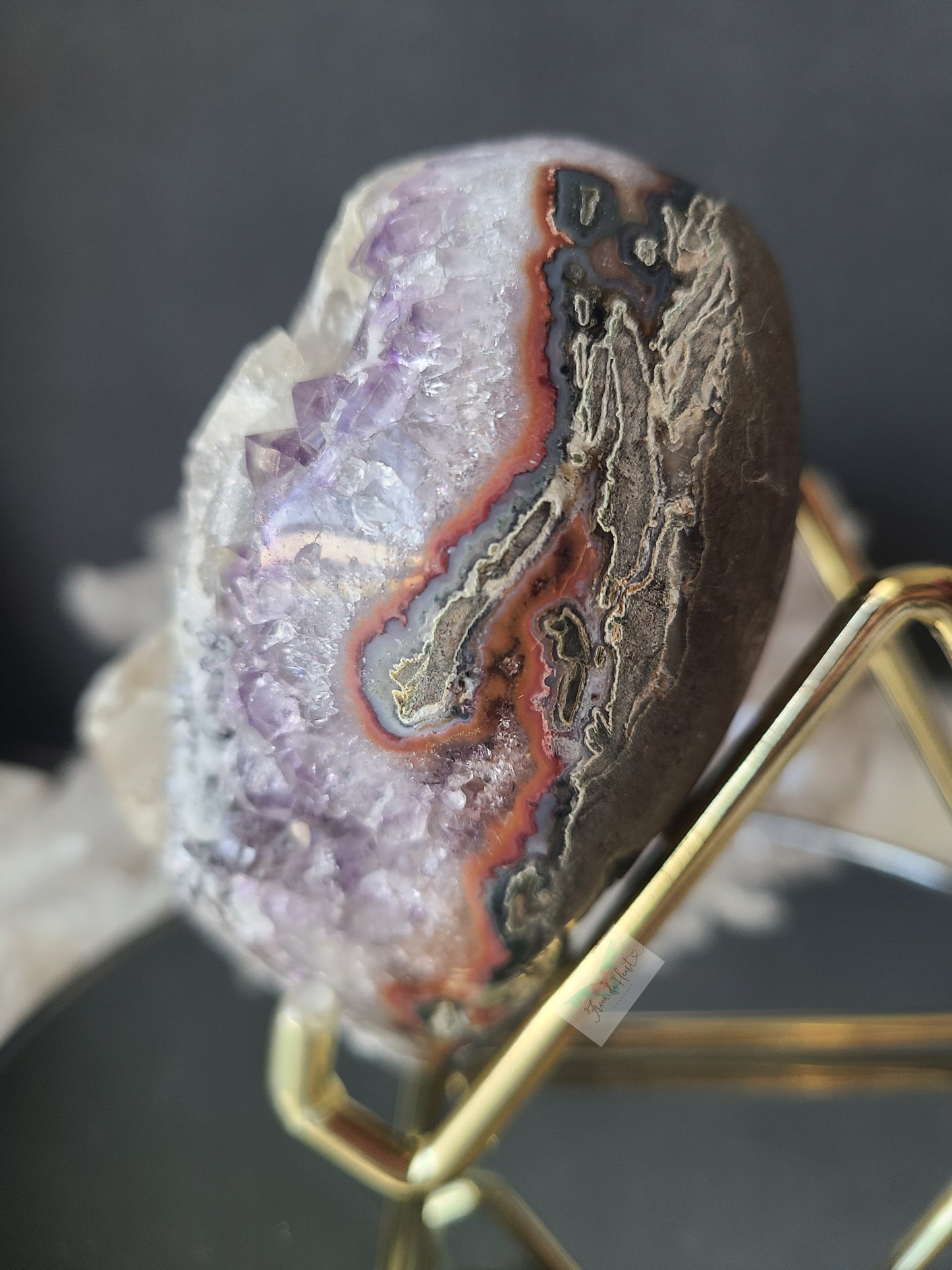 Amethyst with Calcite Heart