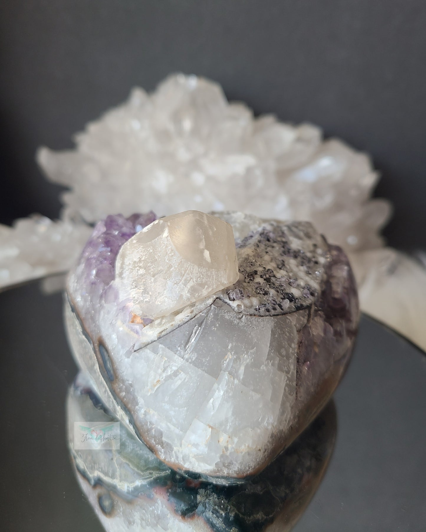 Amethyst with Calcite Heart