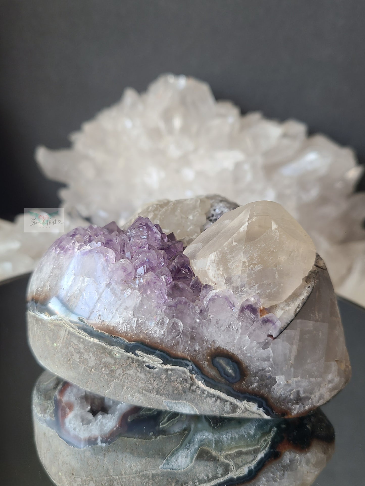 Amethyst with Calcite Heart