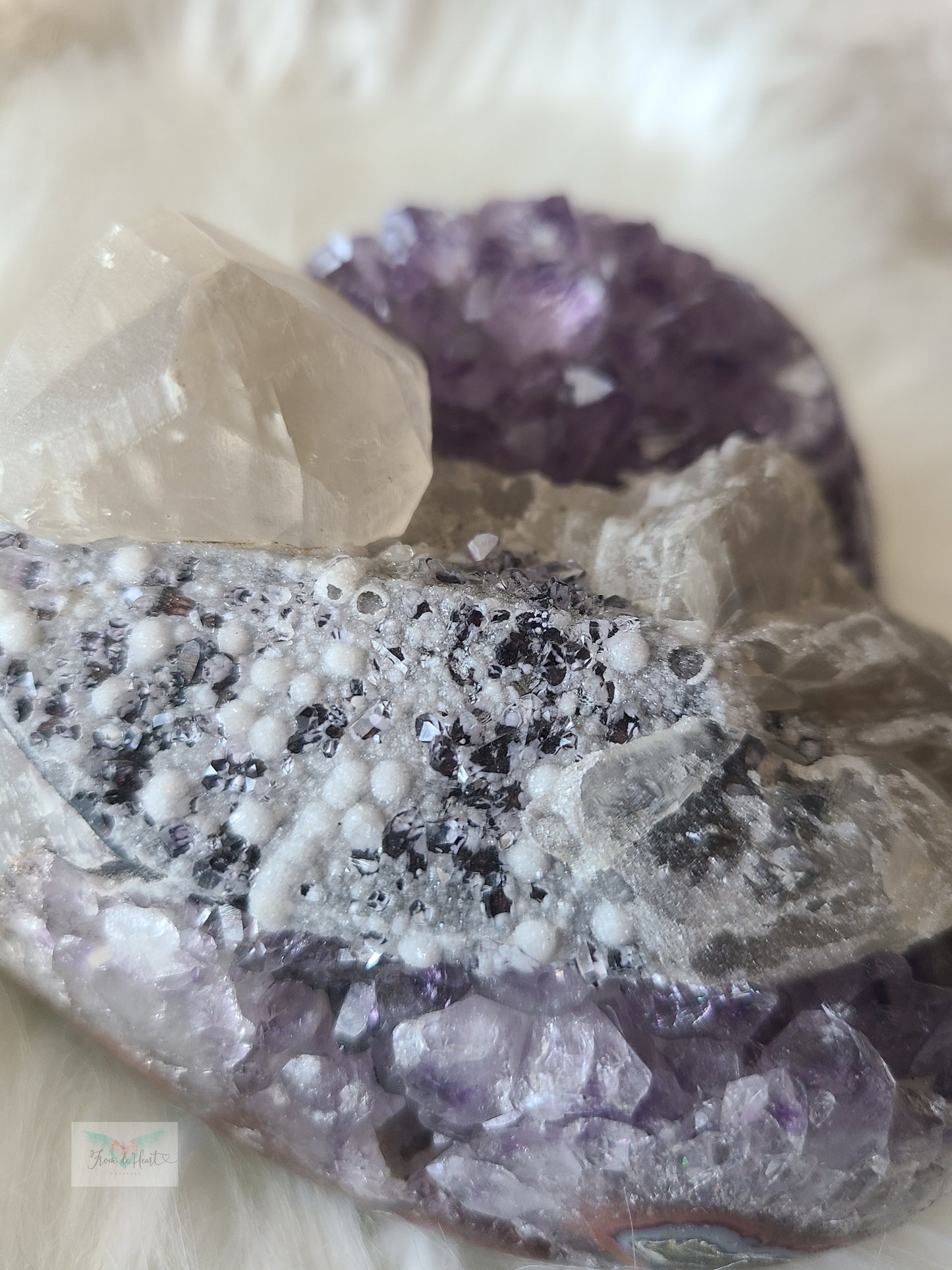 Amethyst with Calcite Heart