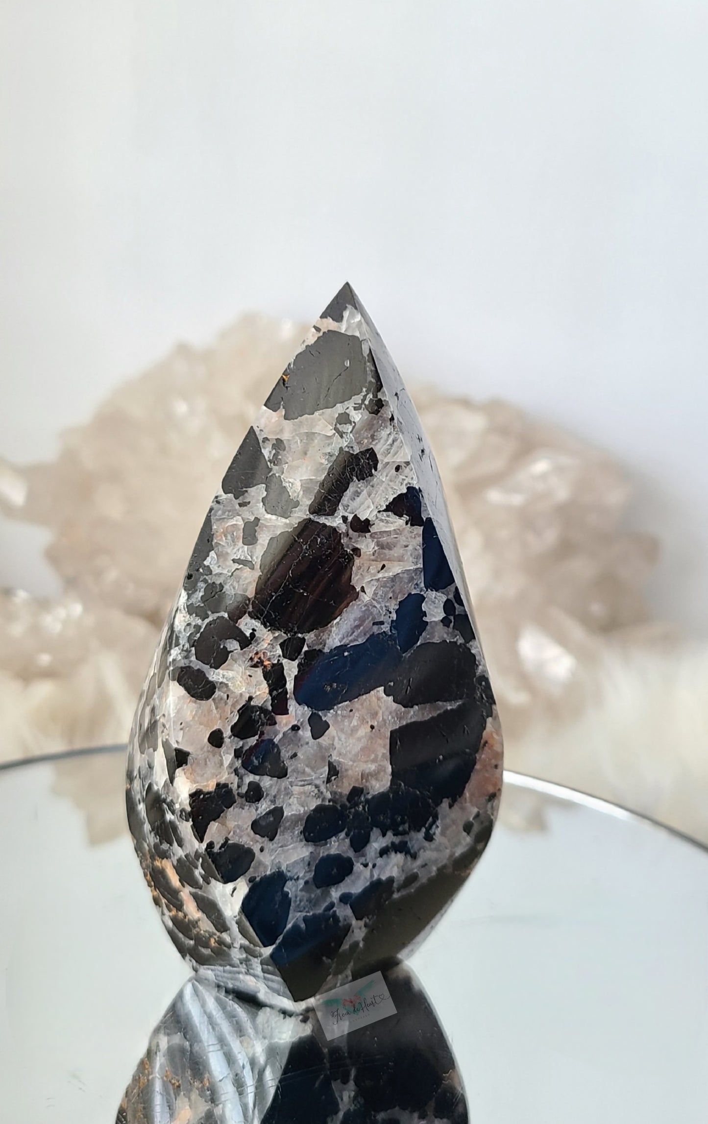 Black Tourmaline in Quartz Flame