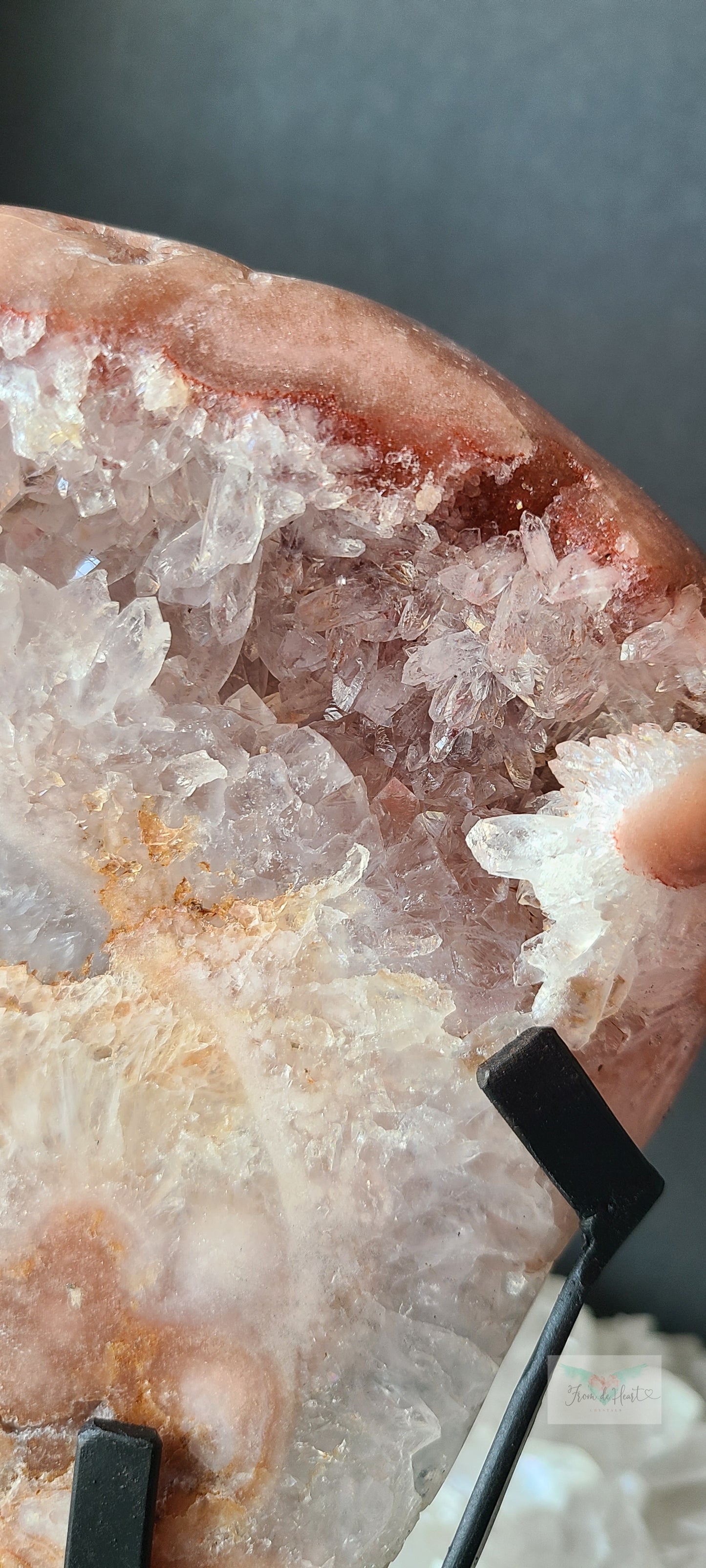 Pink Amethyst Quartz Slab on Stand