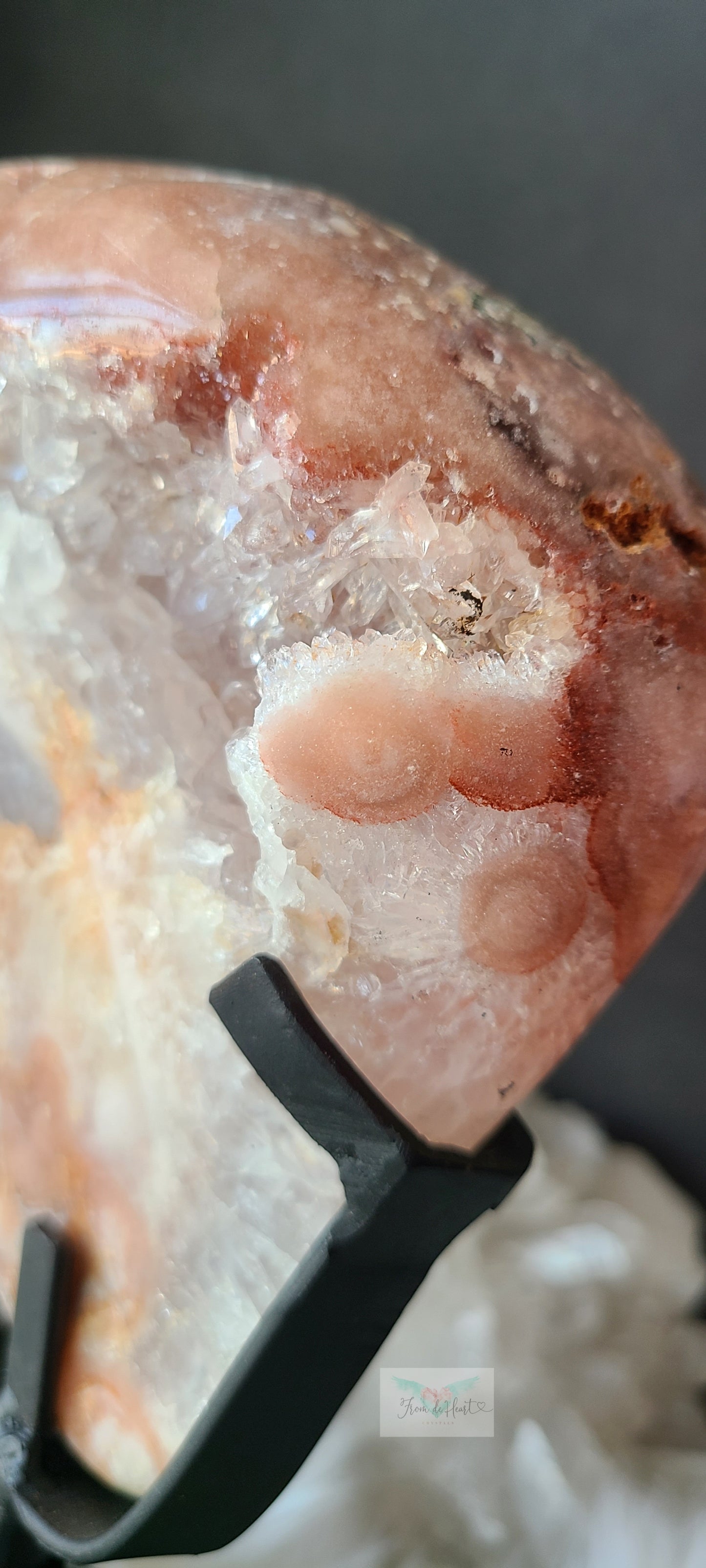 Pink Amethyst Quartz Slab on Stand