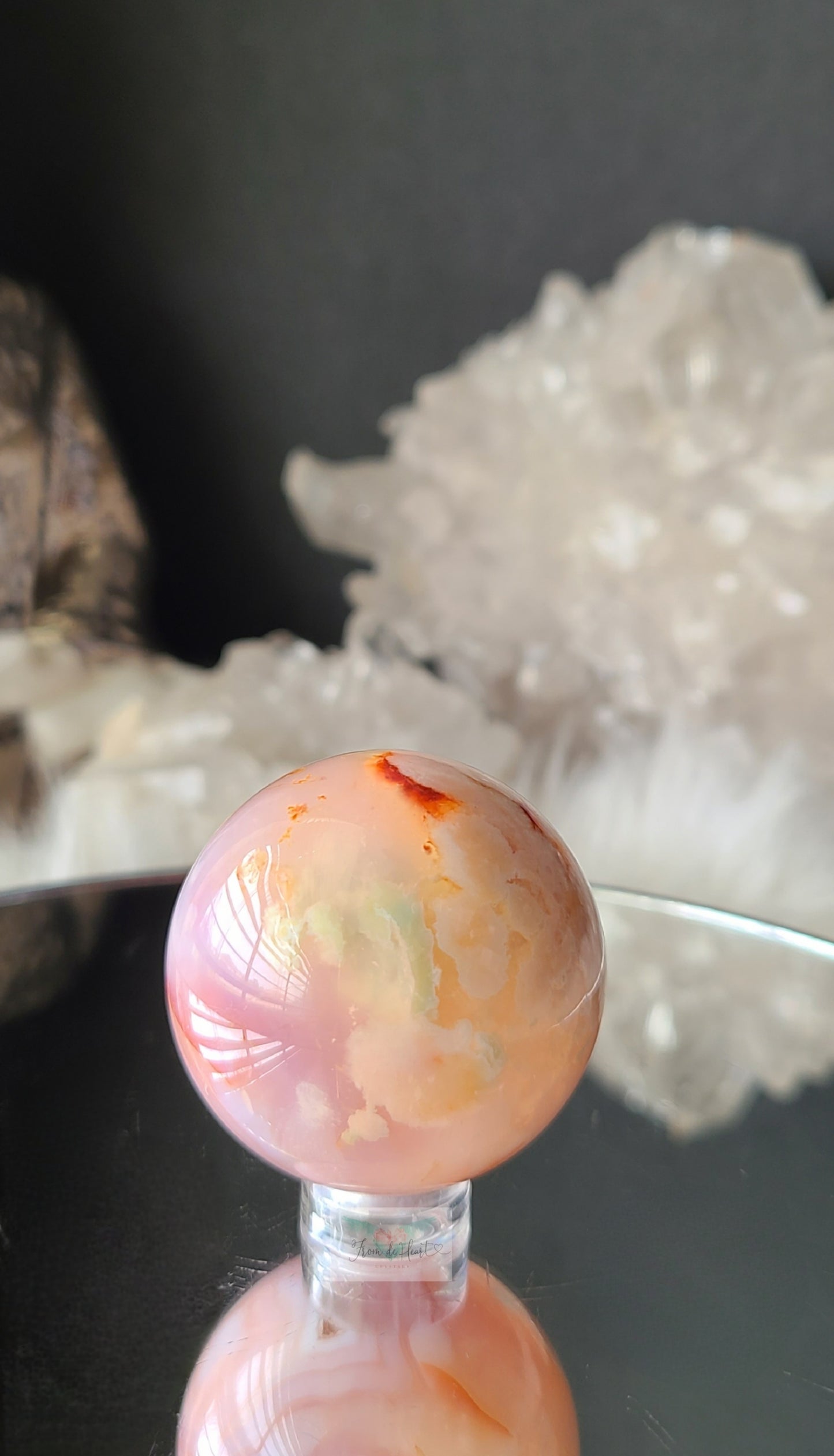 Carnelian Flower Agate Spheres (Small)