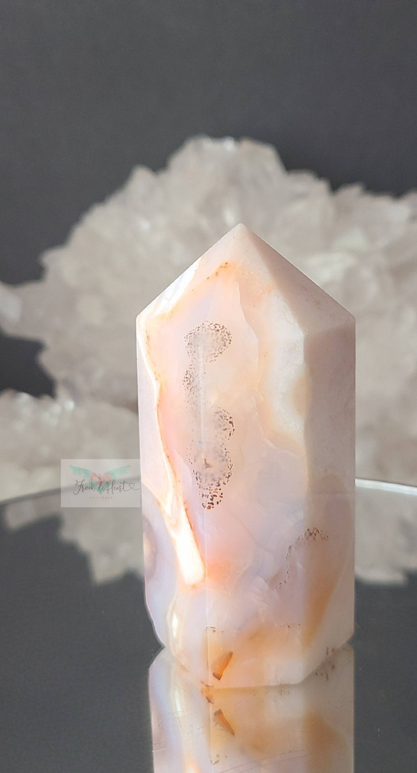 Dendritic Carnelian Flower Agate Tower