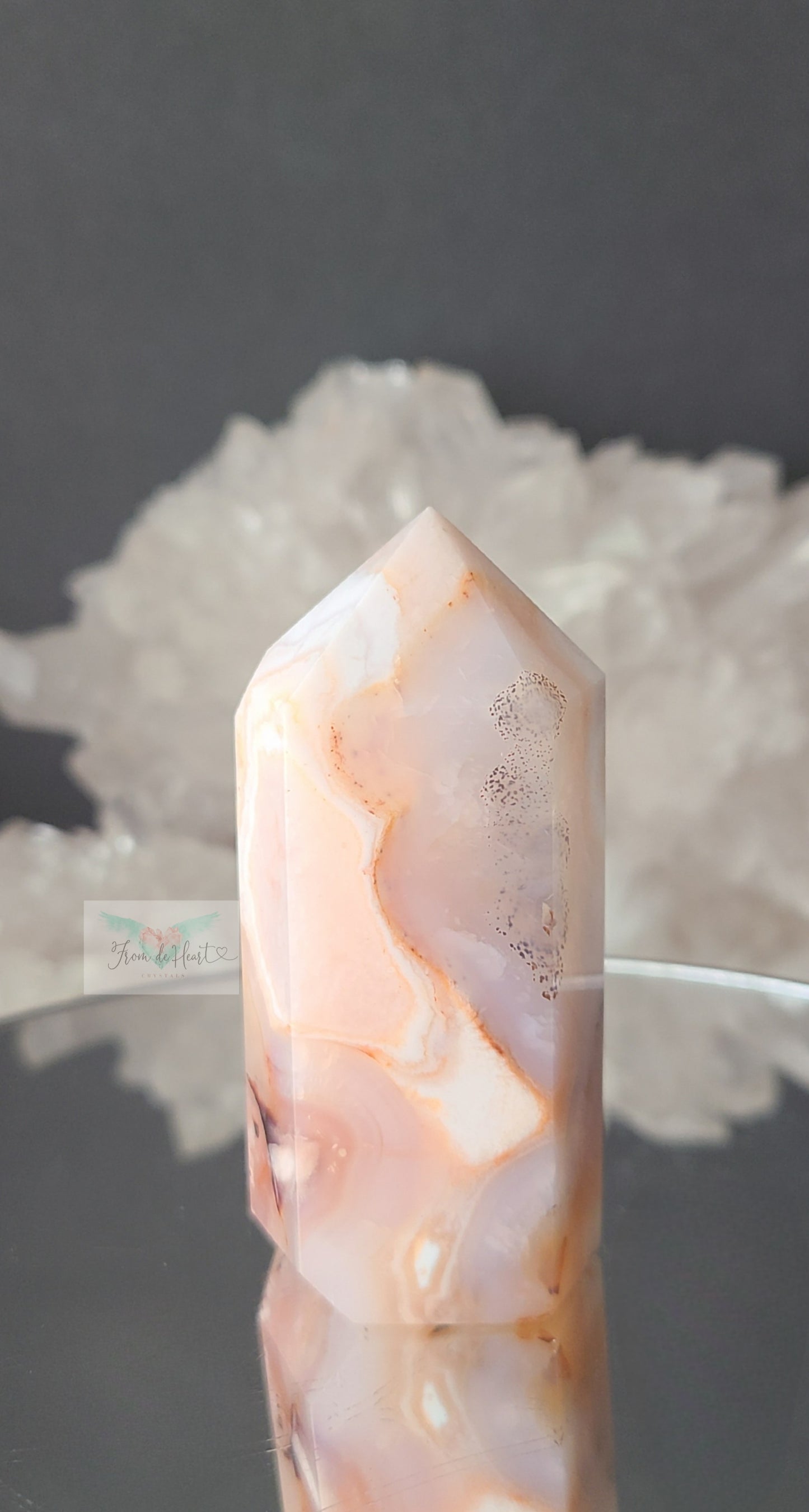 Dendritic Carnelian Flower Agate Tower