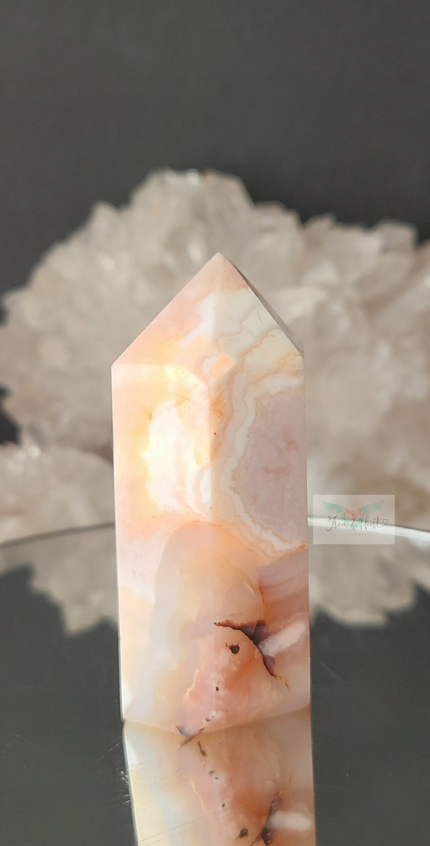 Dendritic Carnelian Flower Agate Tower