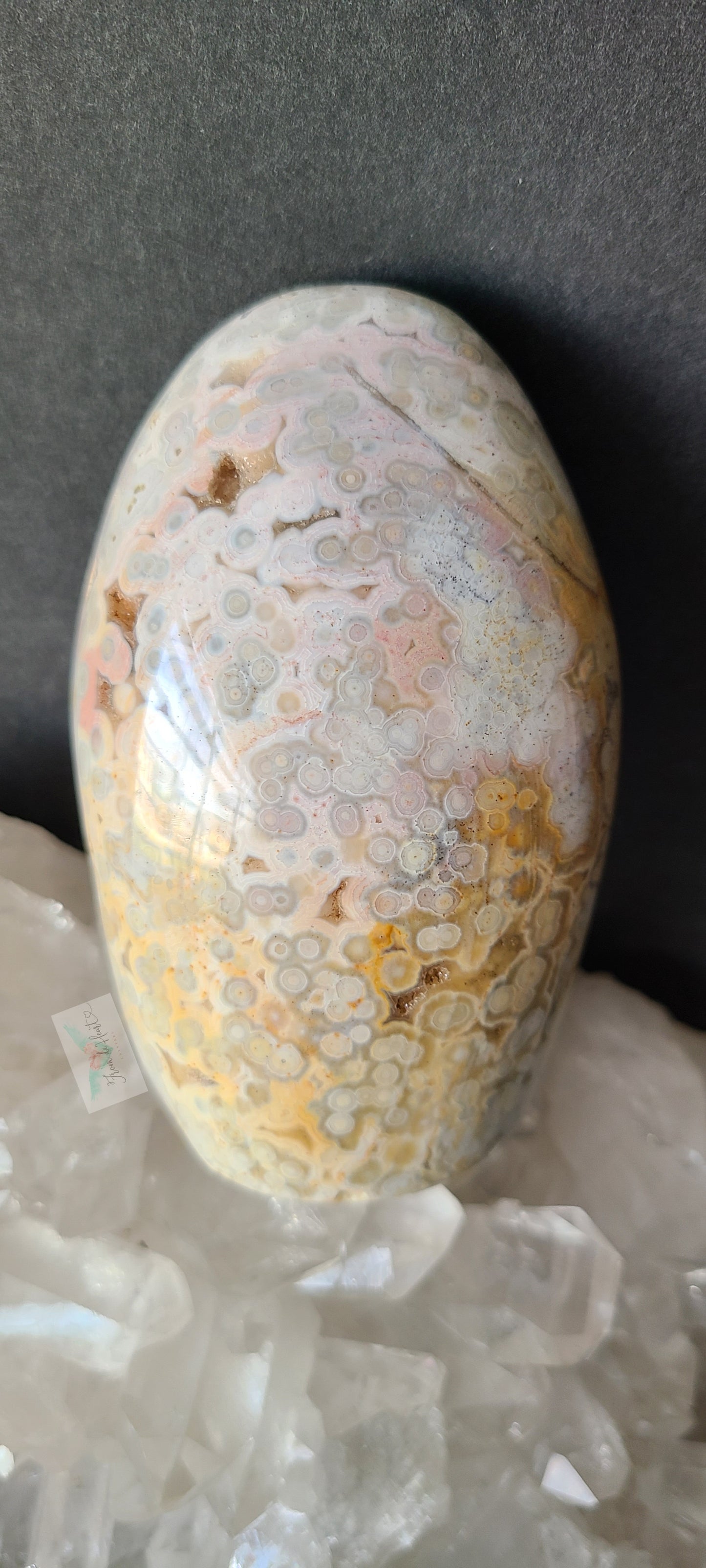 Pink and White Orbicular Ocean Jasper Freeform