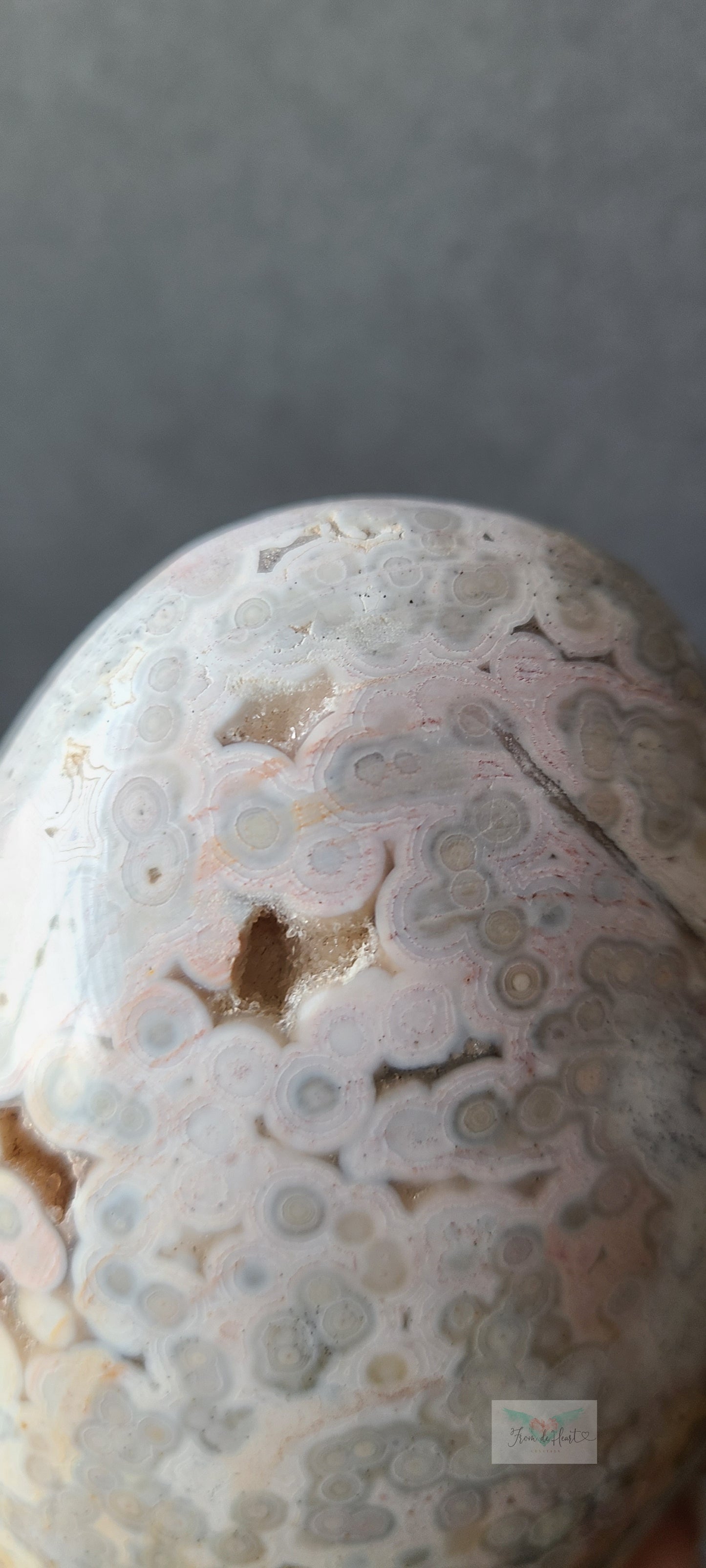 Pink and White Orbicular Ocean Jasper Freeform