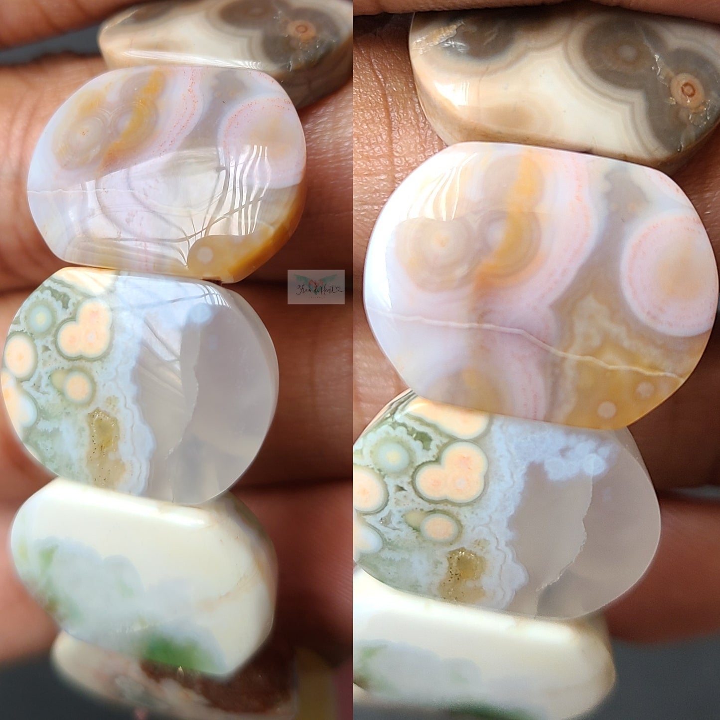 Oval Jelly Ocean Jasper Bracelet (Rare Find)