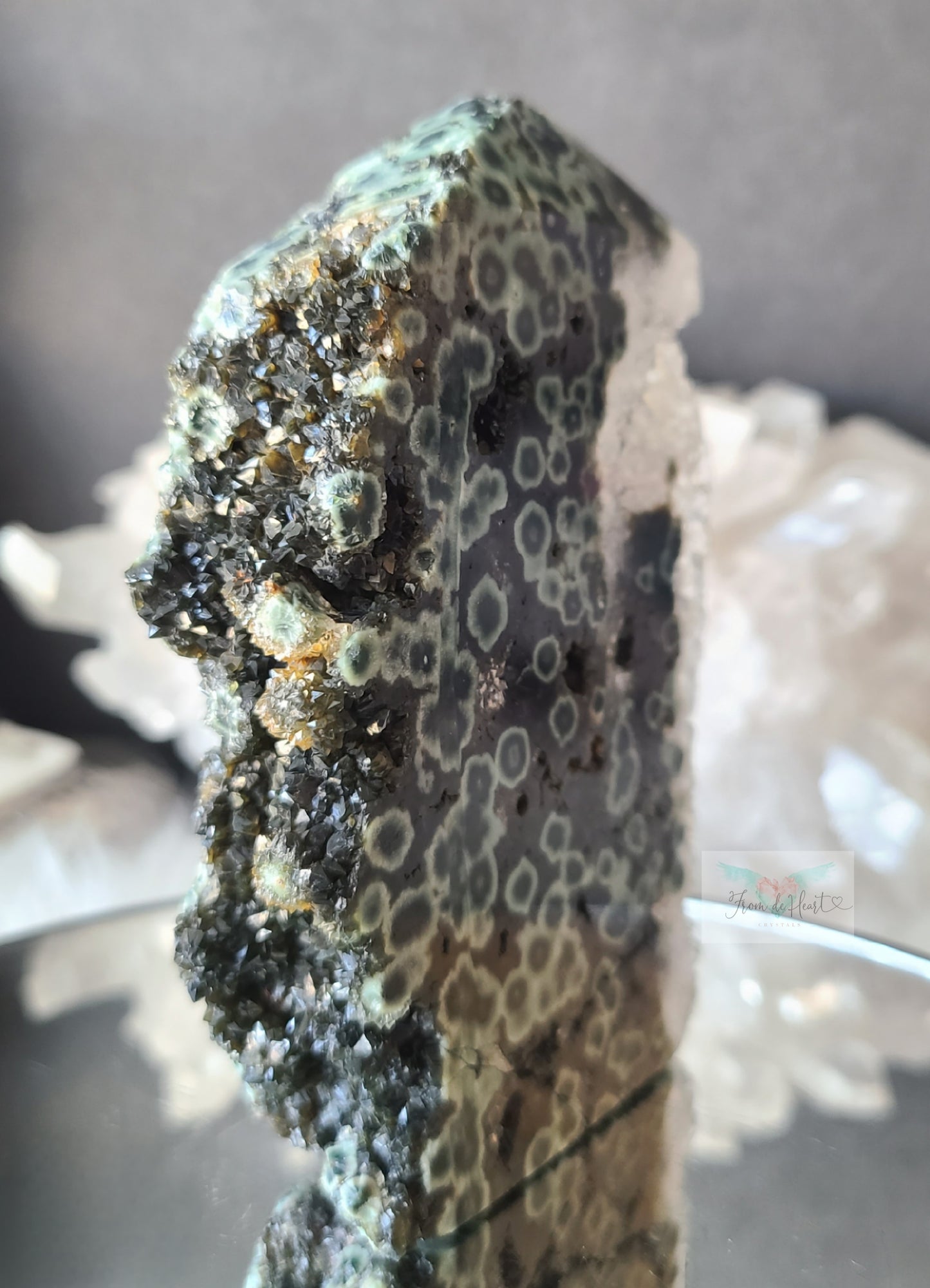 Ocean Jasper Tower w/ Dark Green Druzy