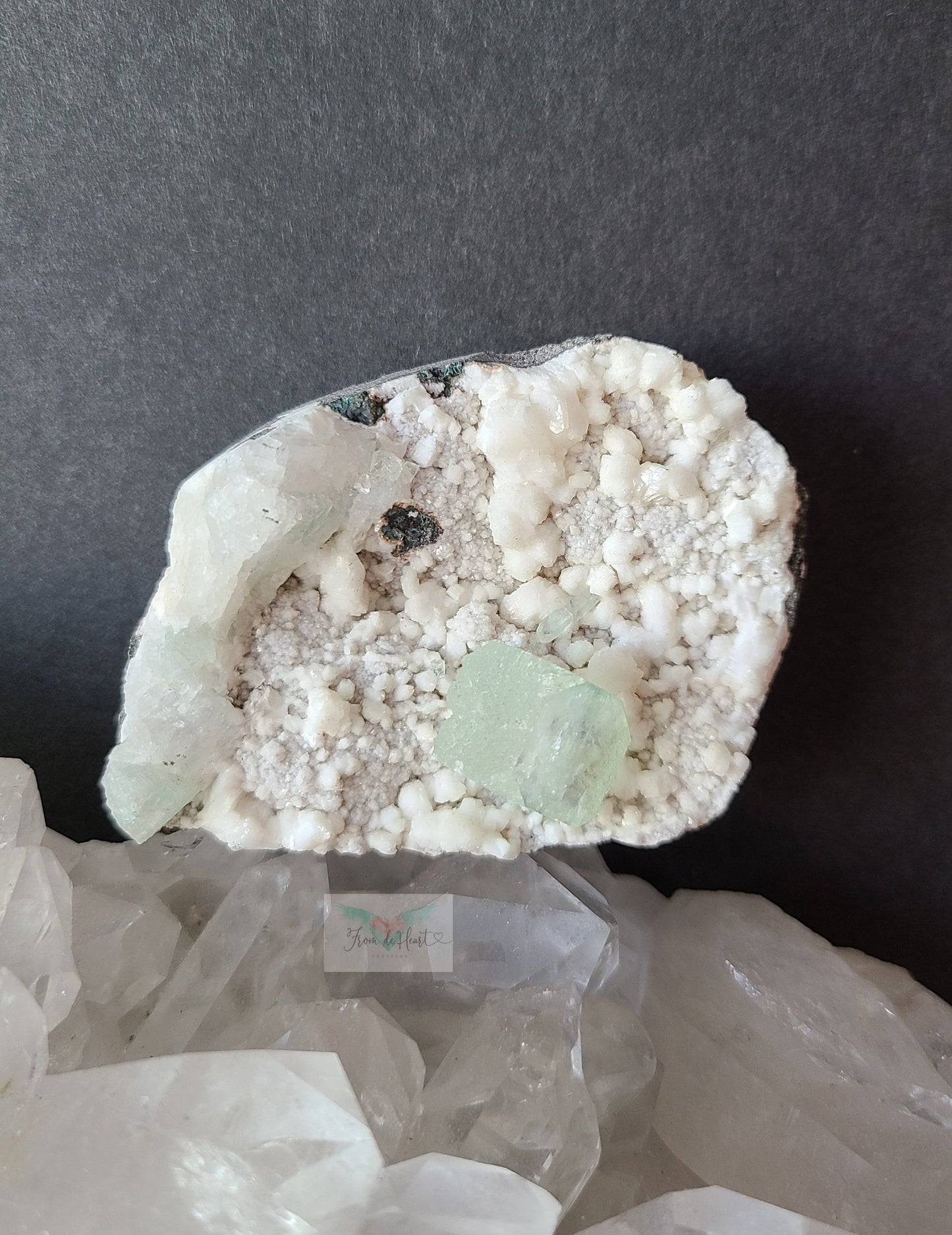 Mint Green Apophyllite on Heulandite/Mordenite Matrix (Rare)