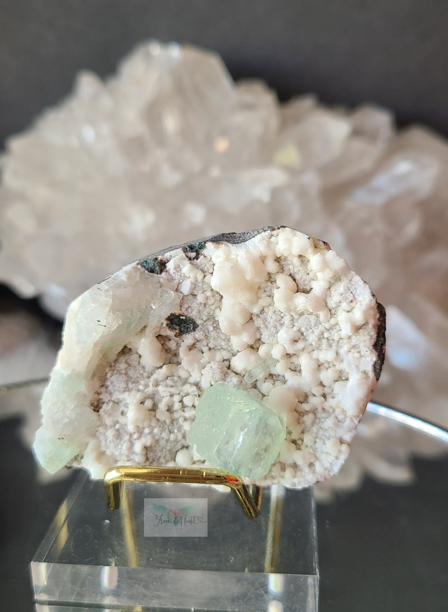 Mint Green Apophyllite on Heulandite/Mordenite Matrix (Rare)