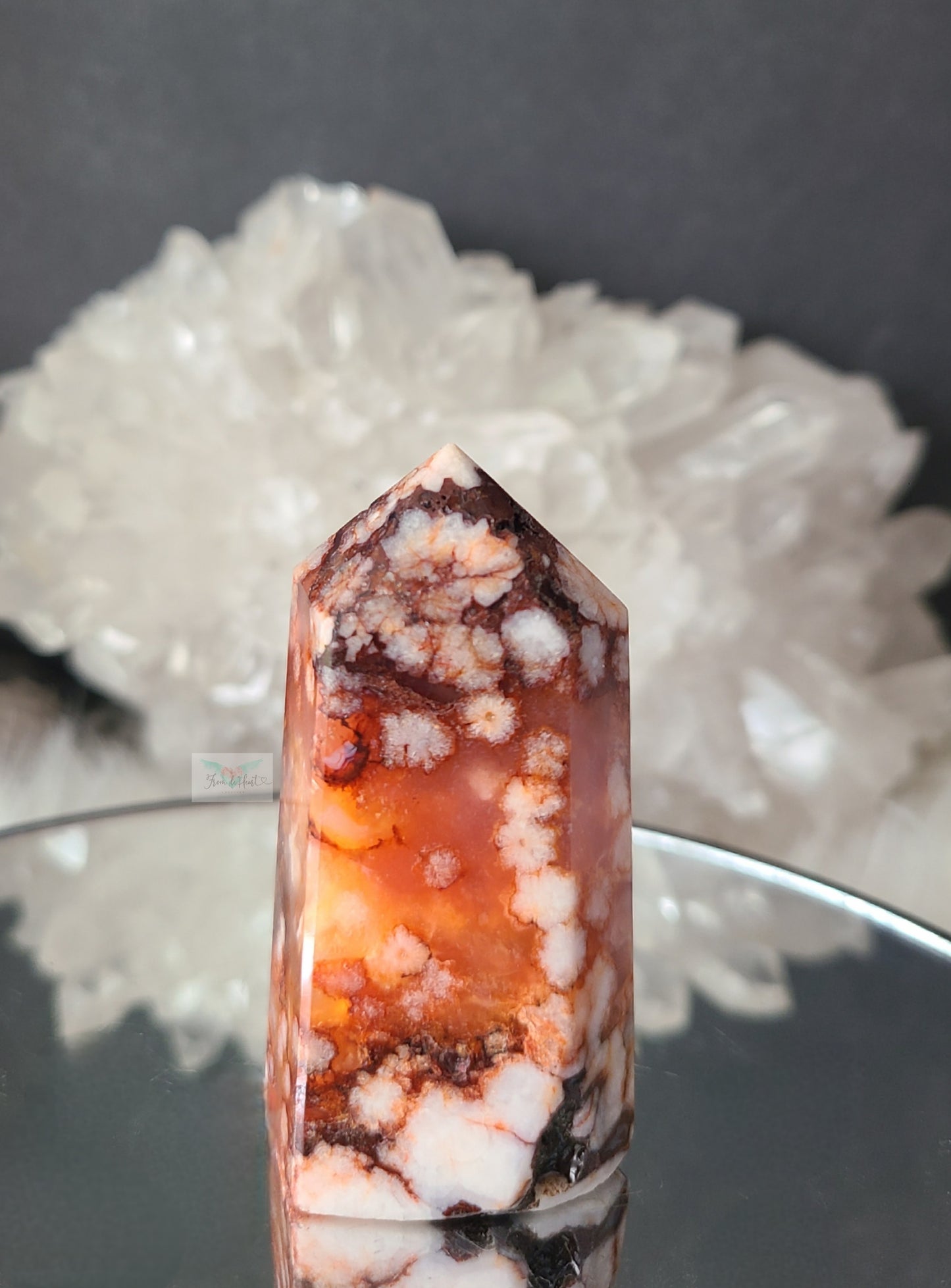 Carnelian Flower Agate Tower