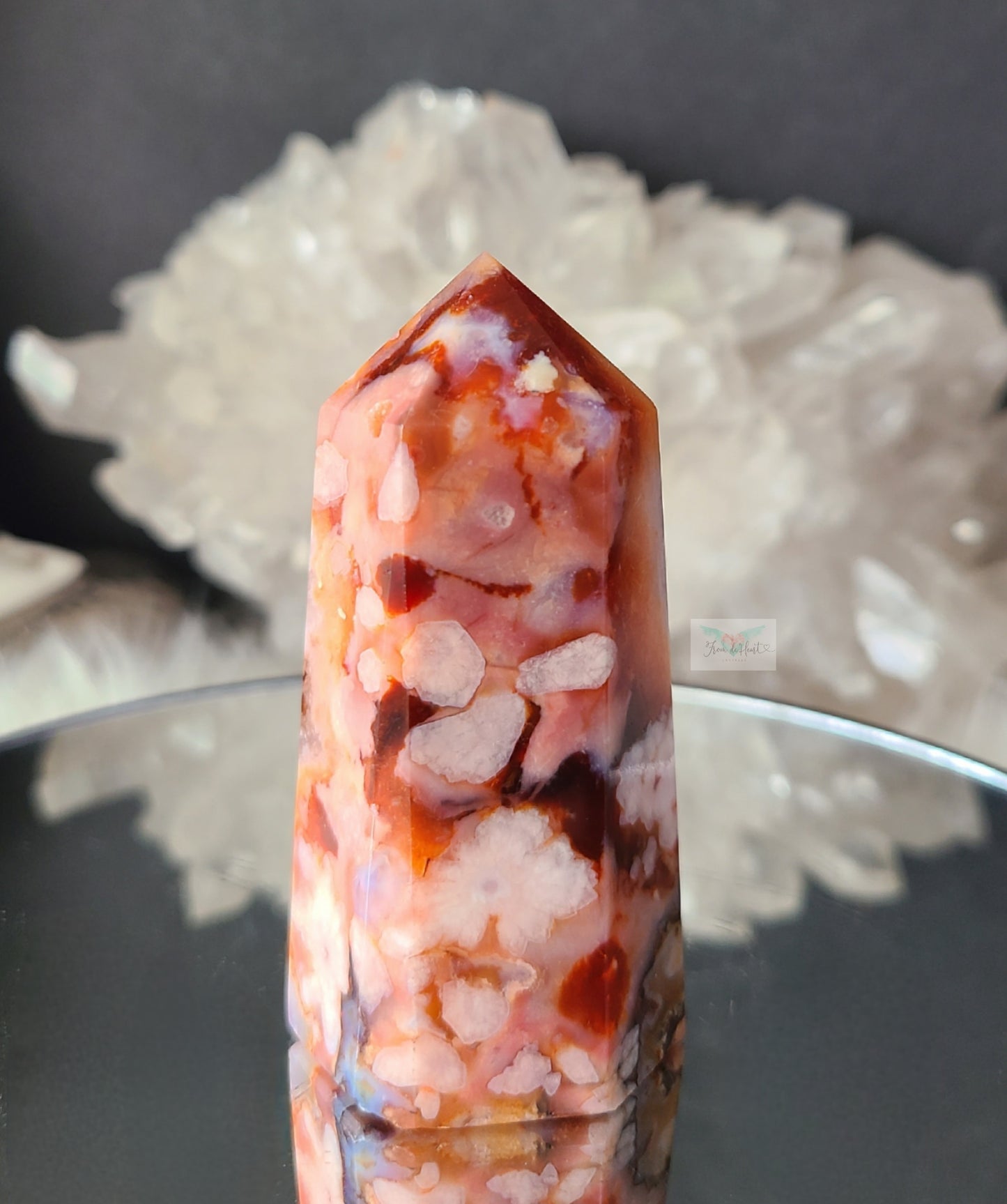 Carnelian Flower Agate Tower