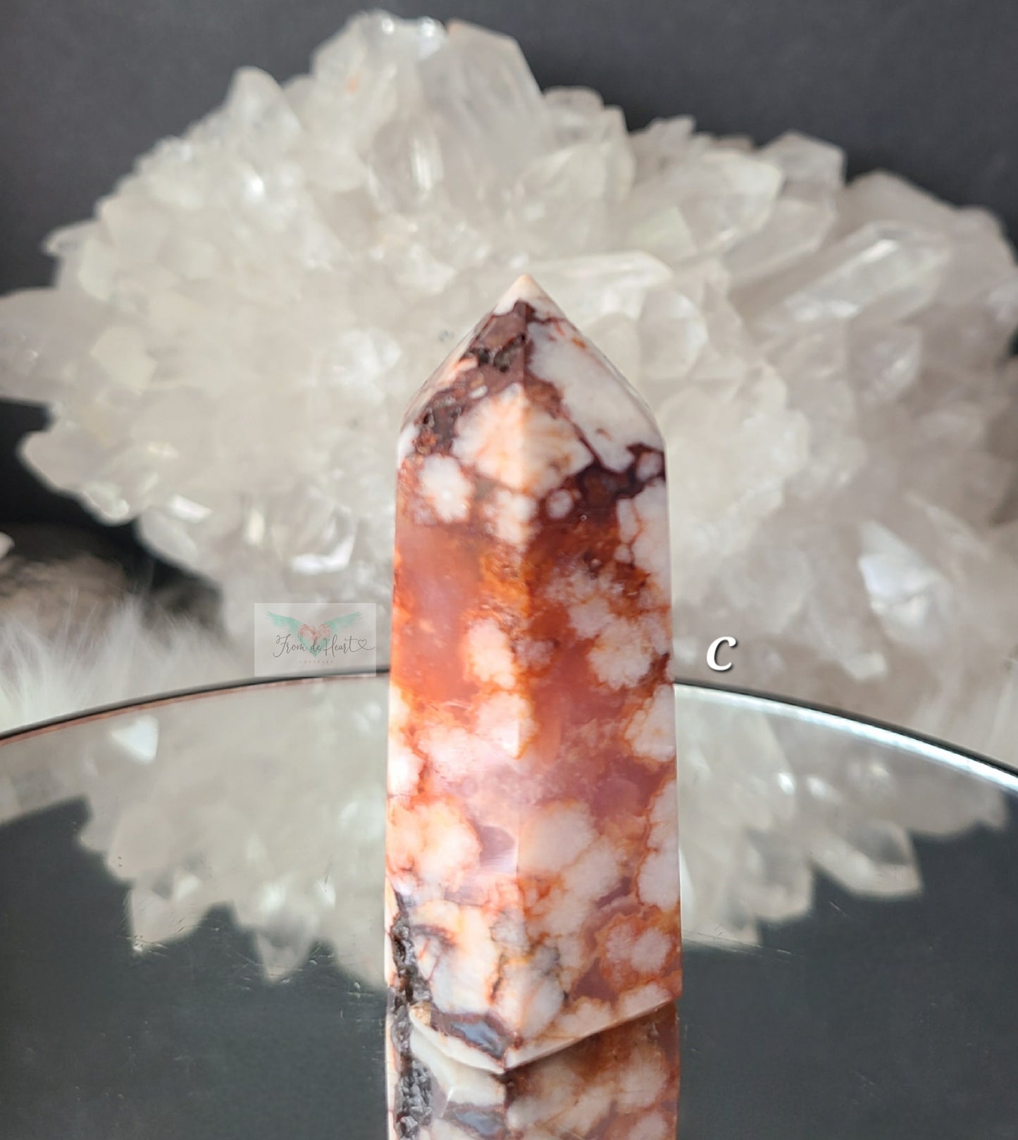 Carnelian Flower Agate Tower