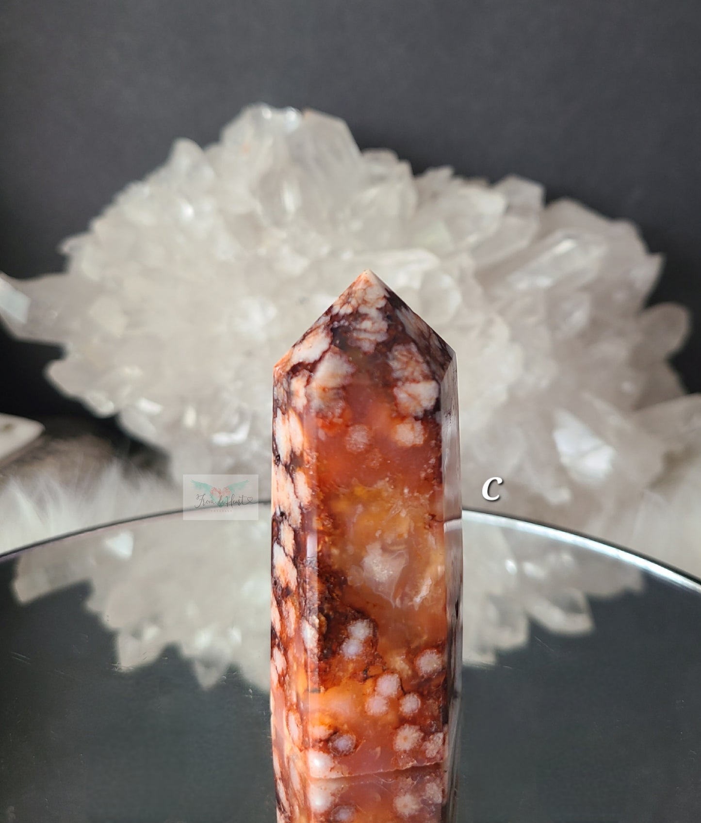 Carnelian Flower Agate Tower