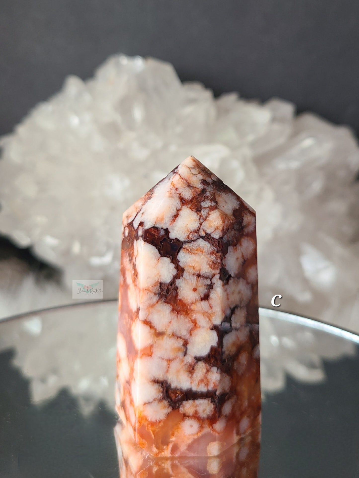 Carnelian Flower Agate Tower