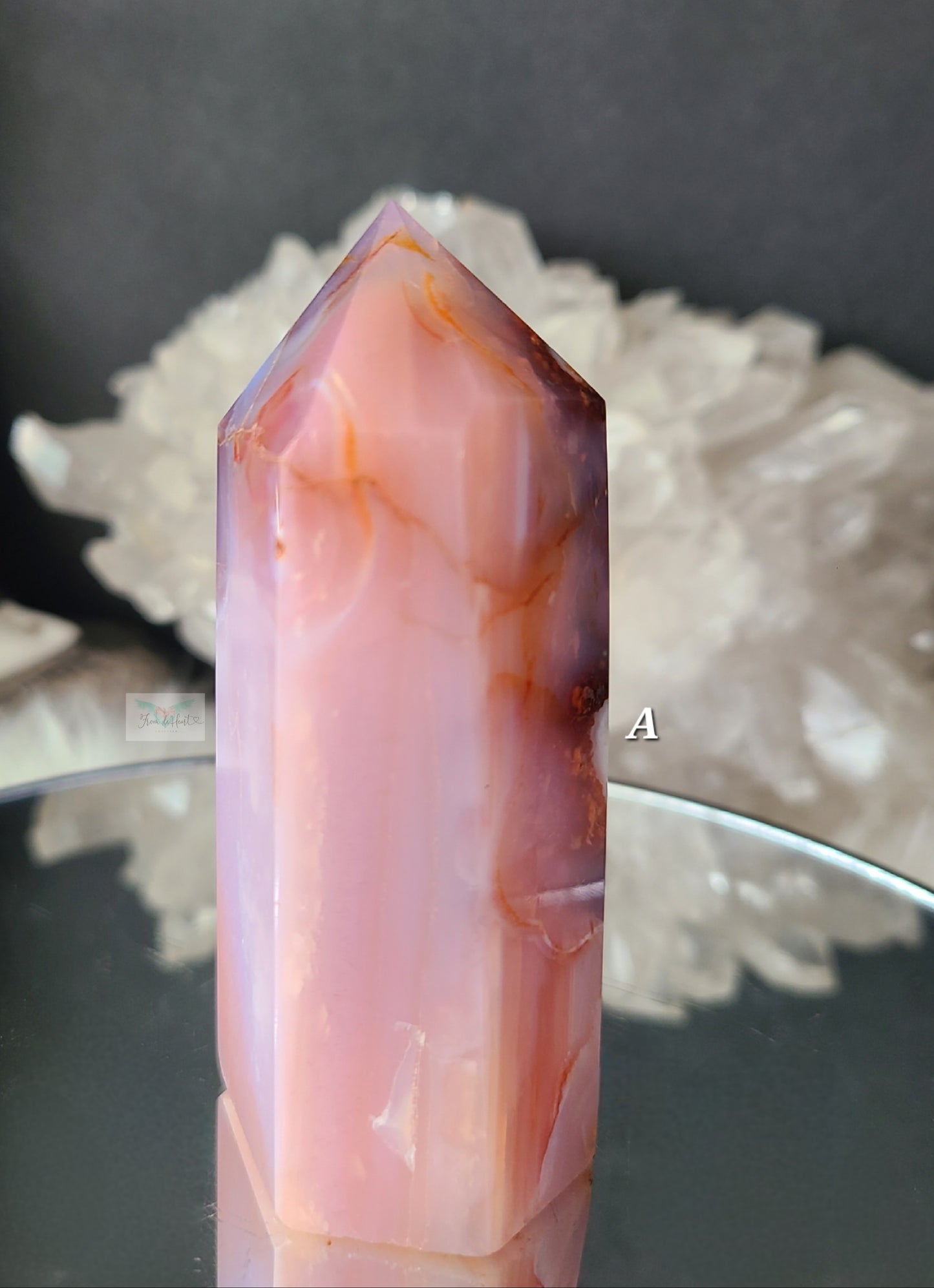 Carnelian Flower Agate Tower