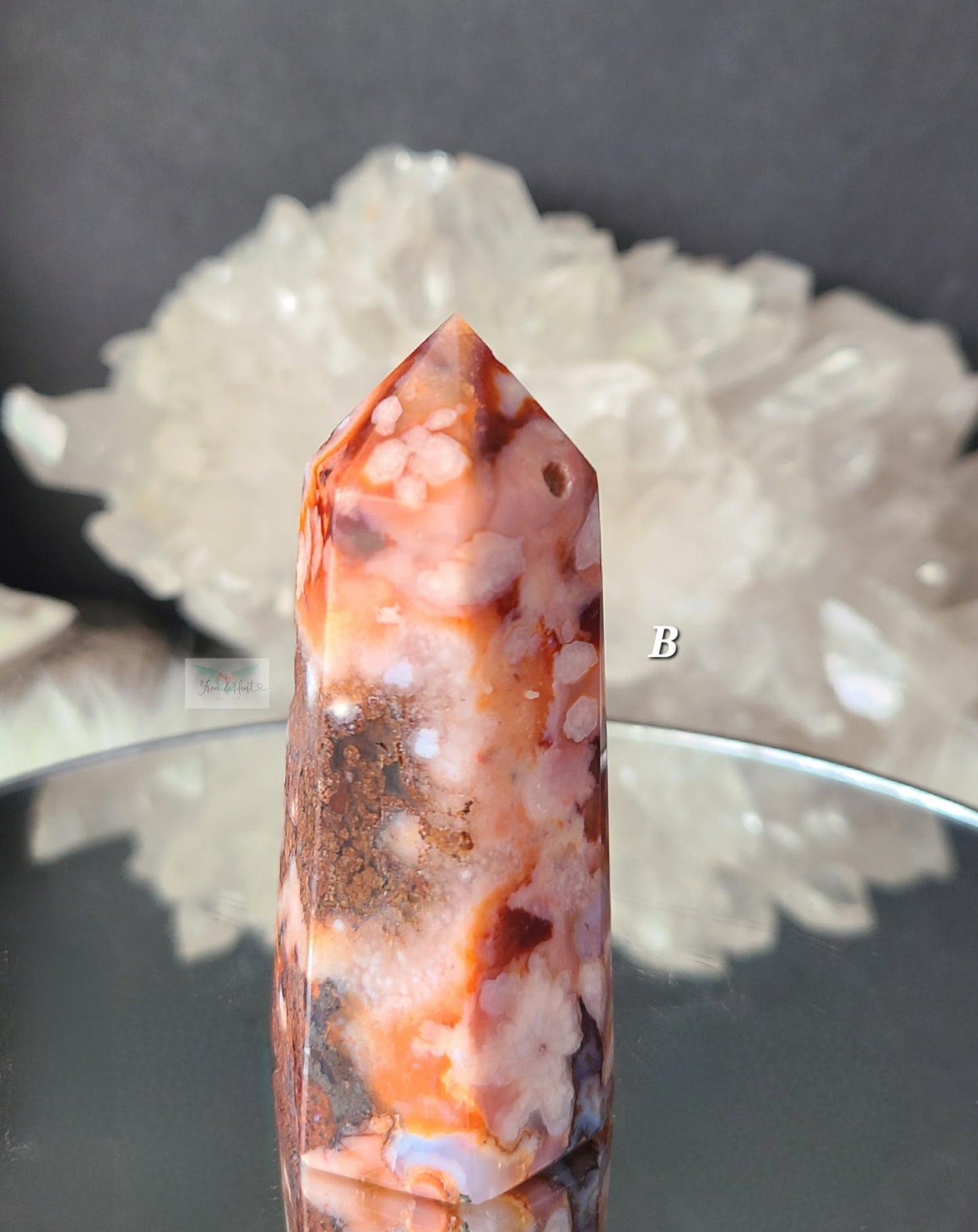 Carnelian Flower Agate Tower