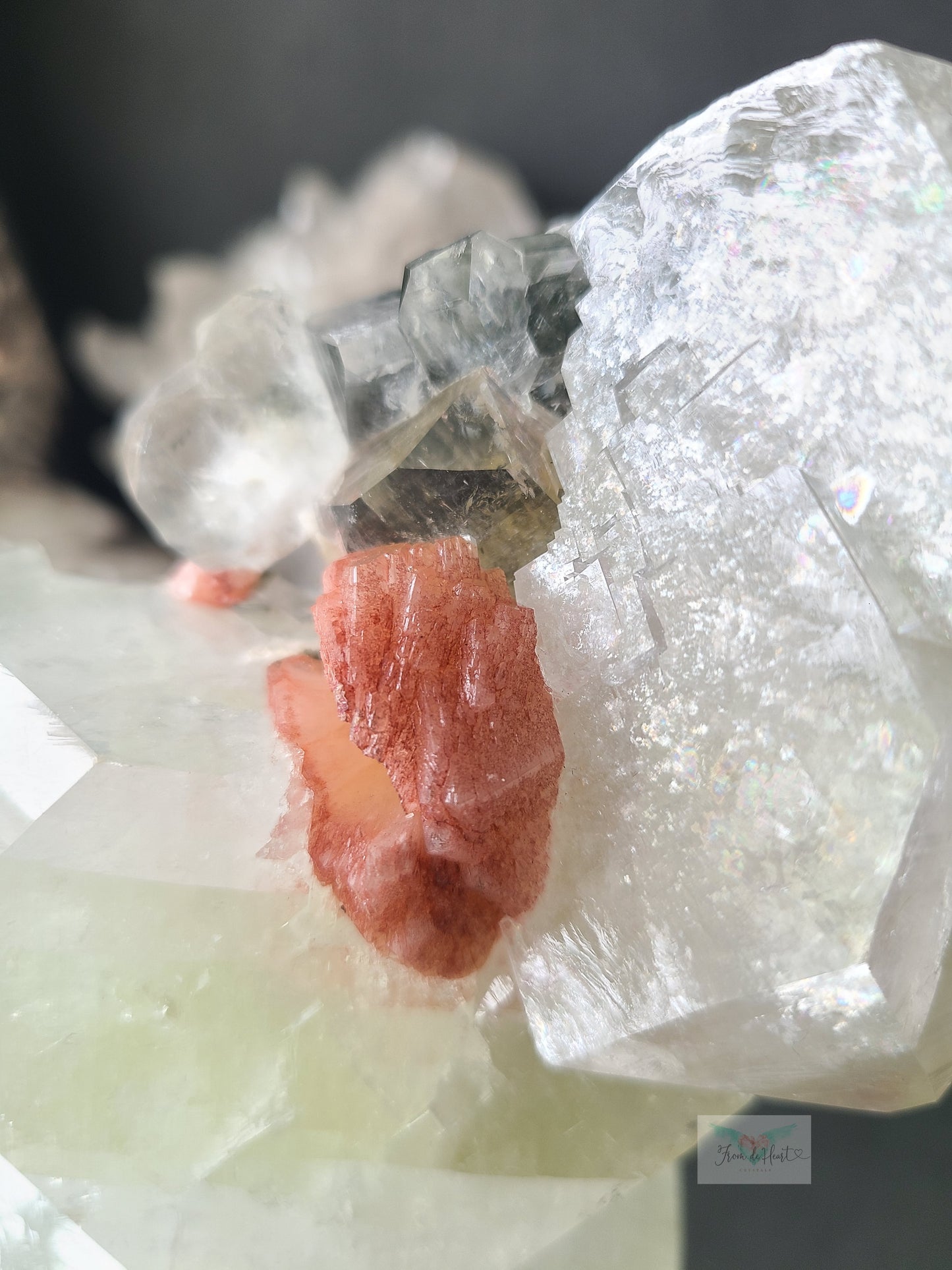 AAA Cubic Apophyllite and Stilbite Cluster (Rare) (A)