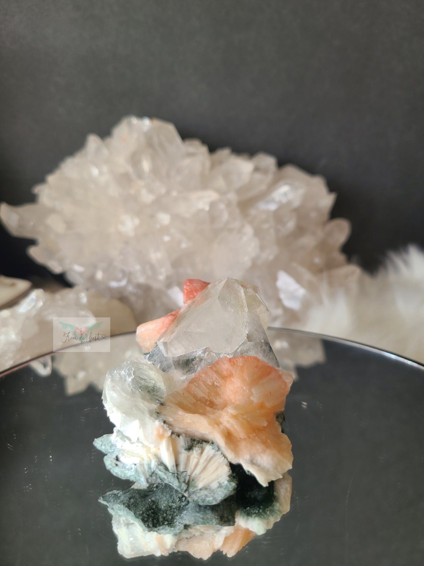 Cubic Apophyllite and Stilbite Cluster (Rare) (D)