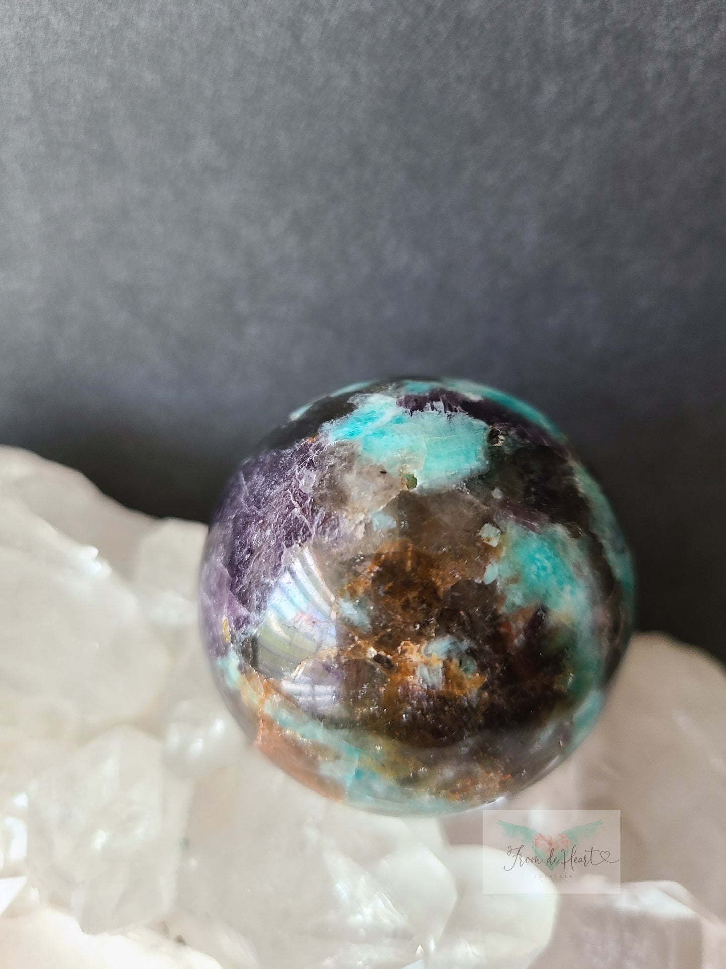 Amazonite Smoky Quartz and Lepidolite Sphere