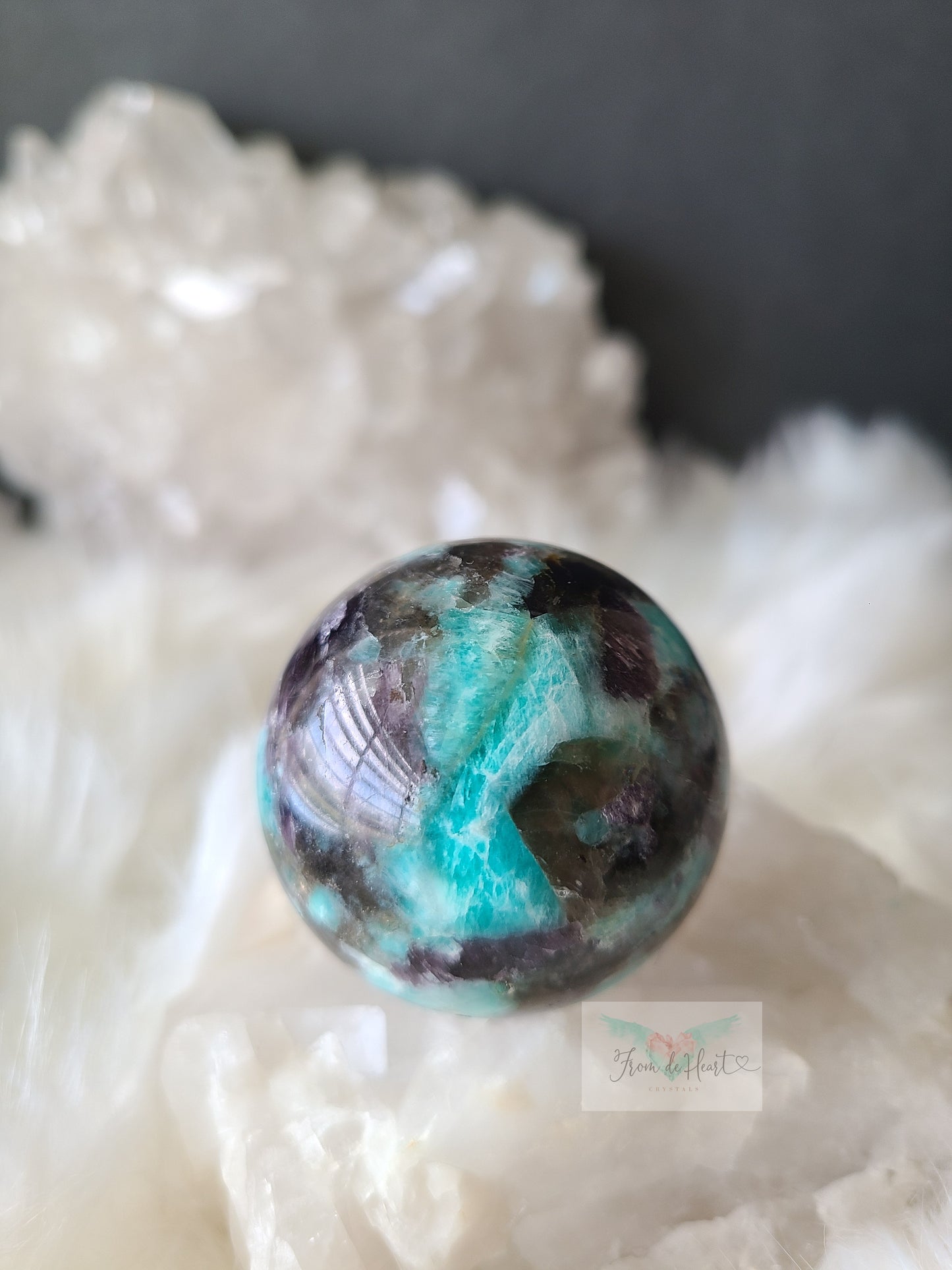 Amazonite Smoky Quartz and Lepidolite Sphere