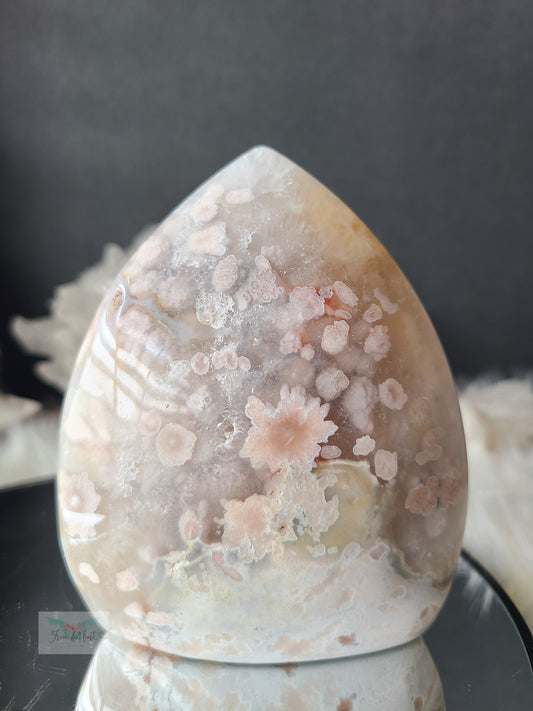Pink Flower Agate Quartz Flame