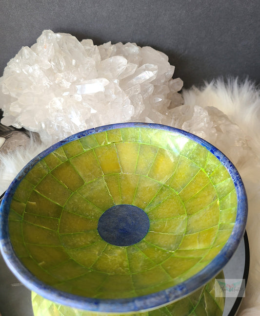 Green Serpentine Lapis Lazuli Bowl