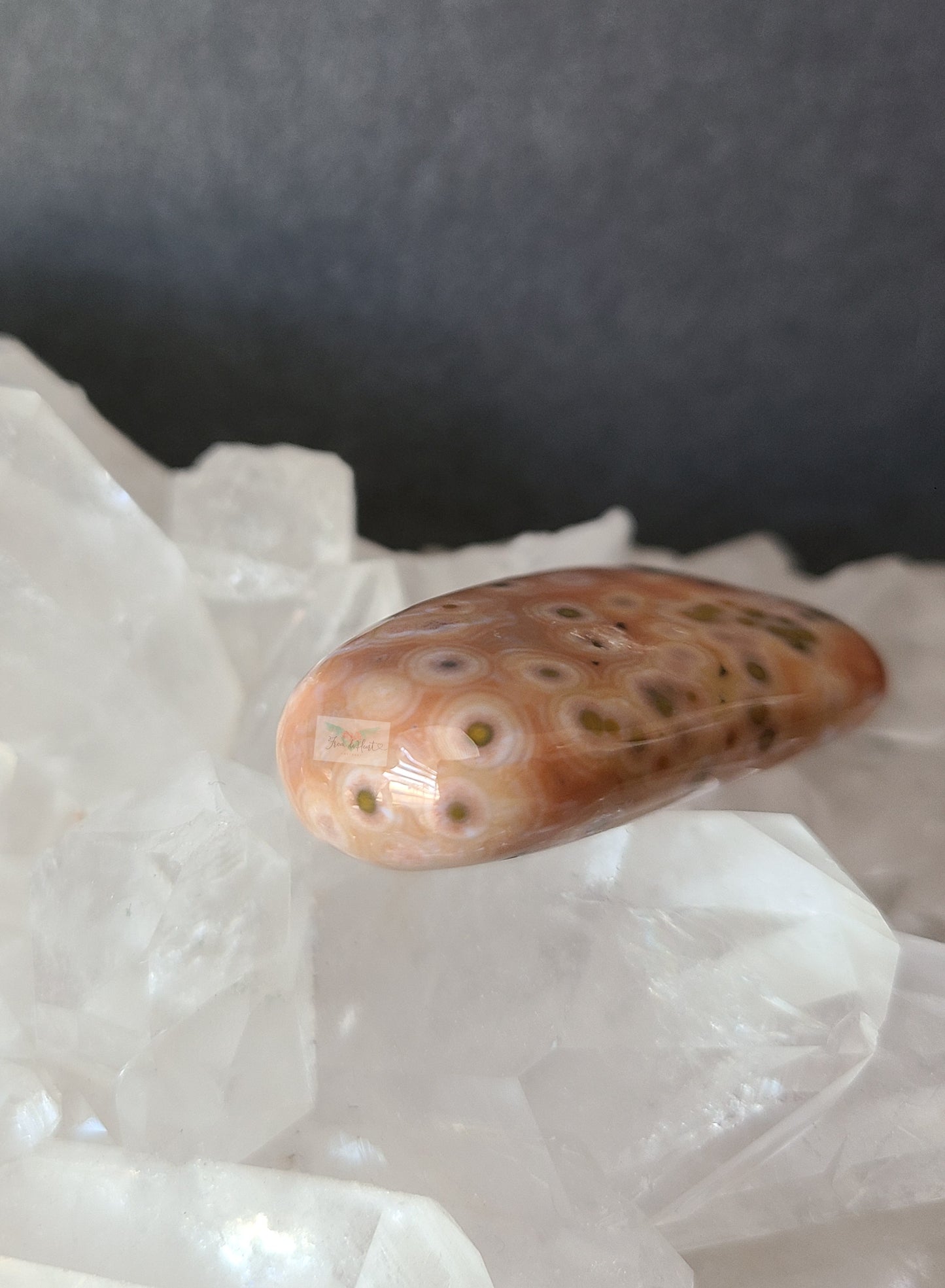 Peach and Yellow Old Stock Ocean Jasper Pocket stone